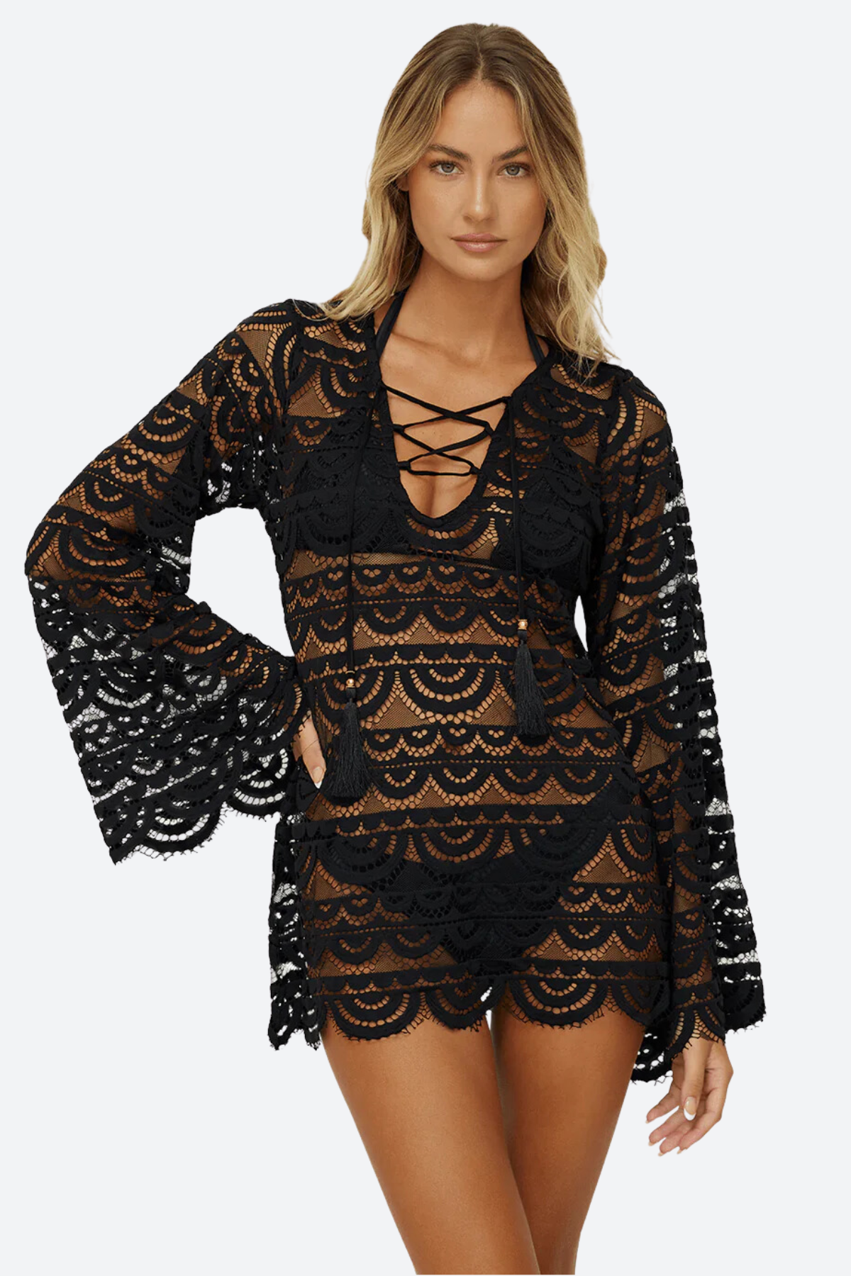 Premium PQ Swim Noah Tunic in Black Gold - Ultimate Beach Elegance