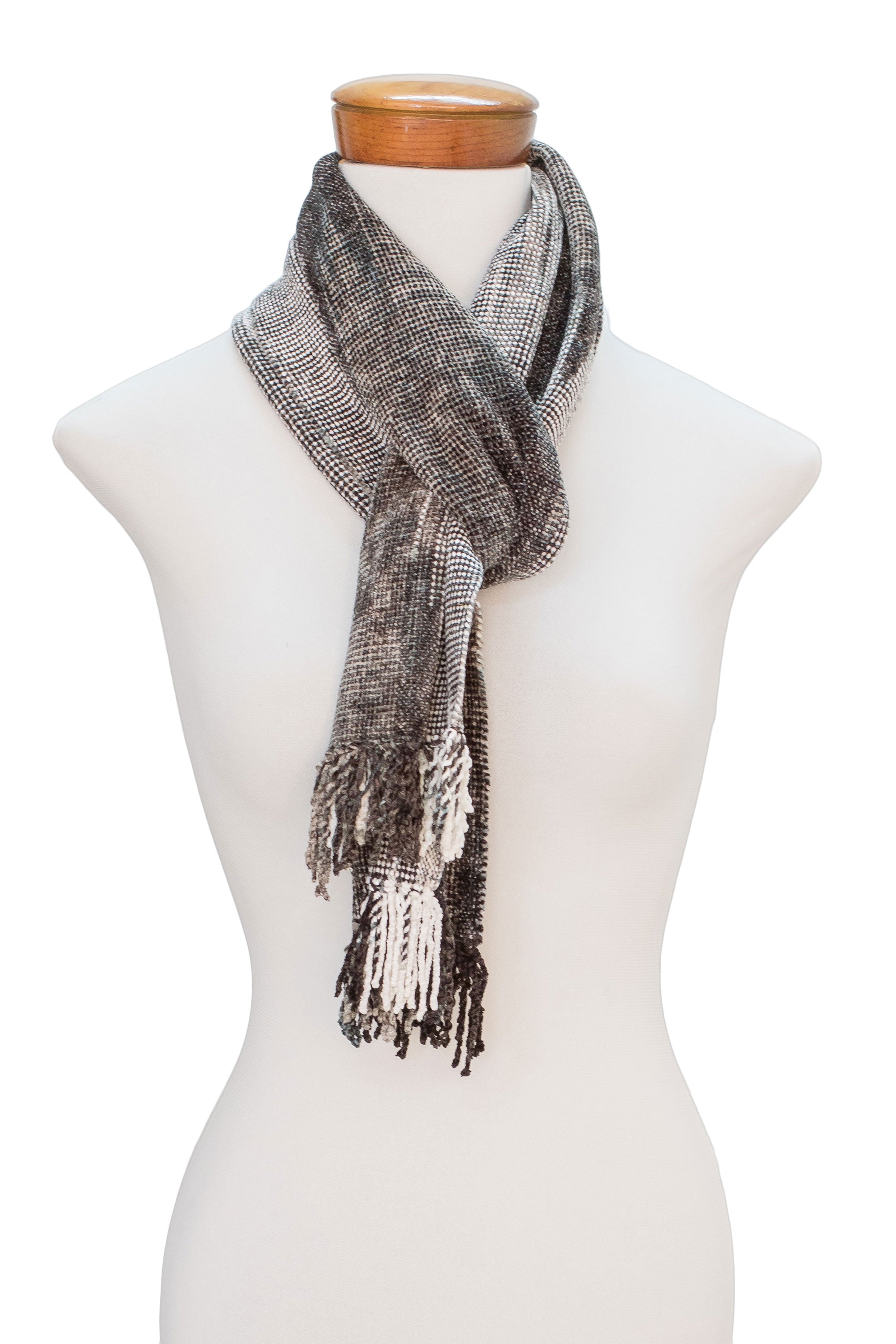 Premium Handwoven Grey Rayon Chenille Scarf – Inspired by the Infinite Universe