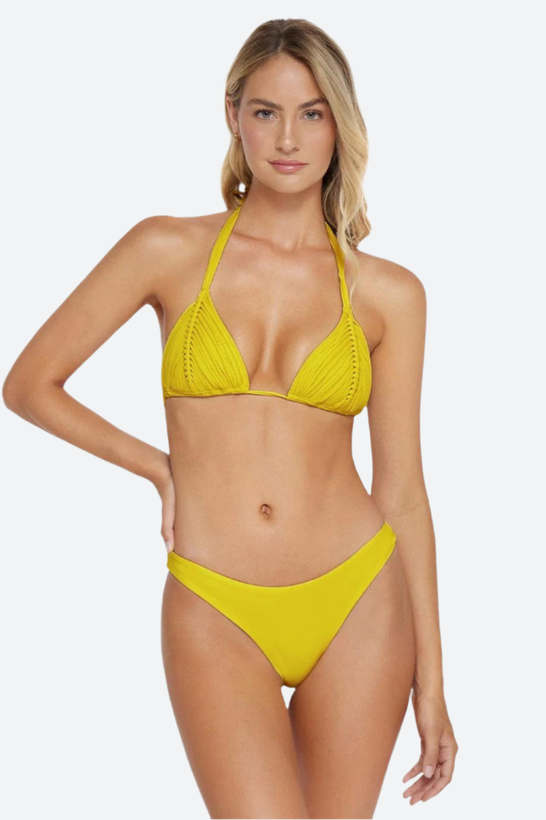 Premium PQ Swim Ruched Teeny Bottoms - Lemon Drop