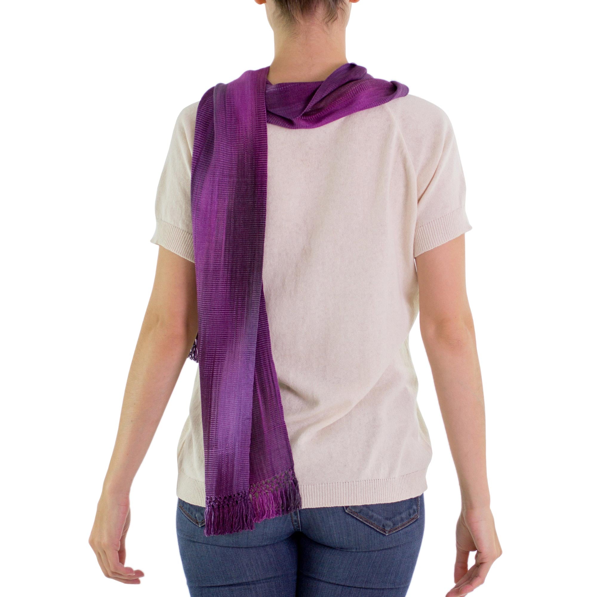 Premium Iridescent Lavender Handwoven Bamboo Rayon Scarf – Timeless Purple Elegance