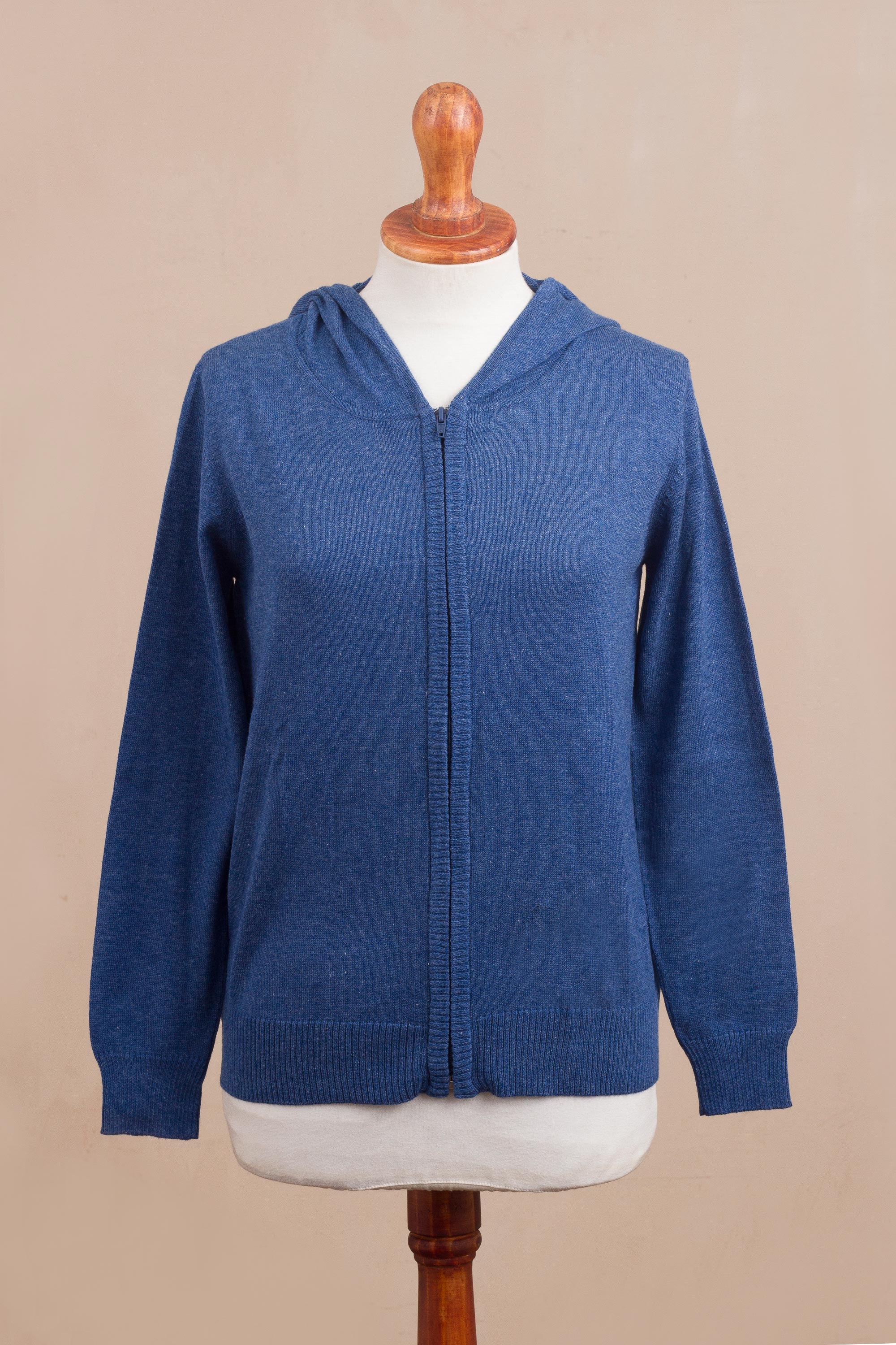 Premium Royal Blue Cotton Blend Hoodie | Handcrafted in Peru