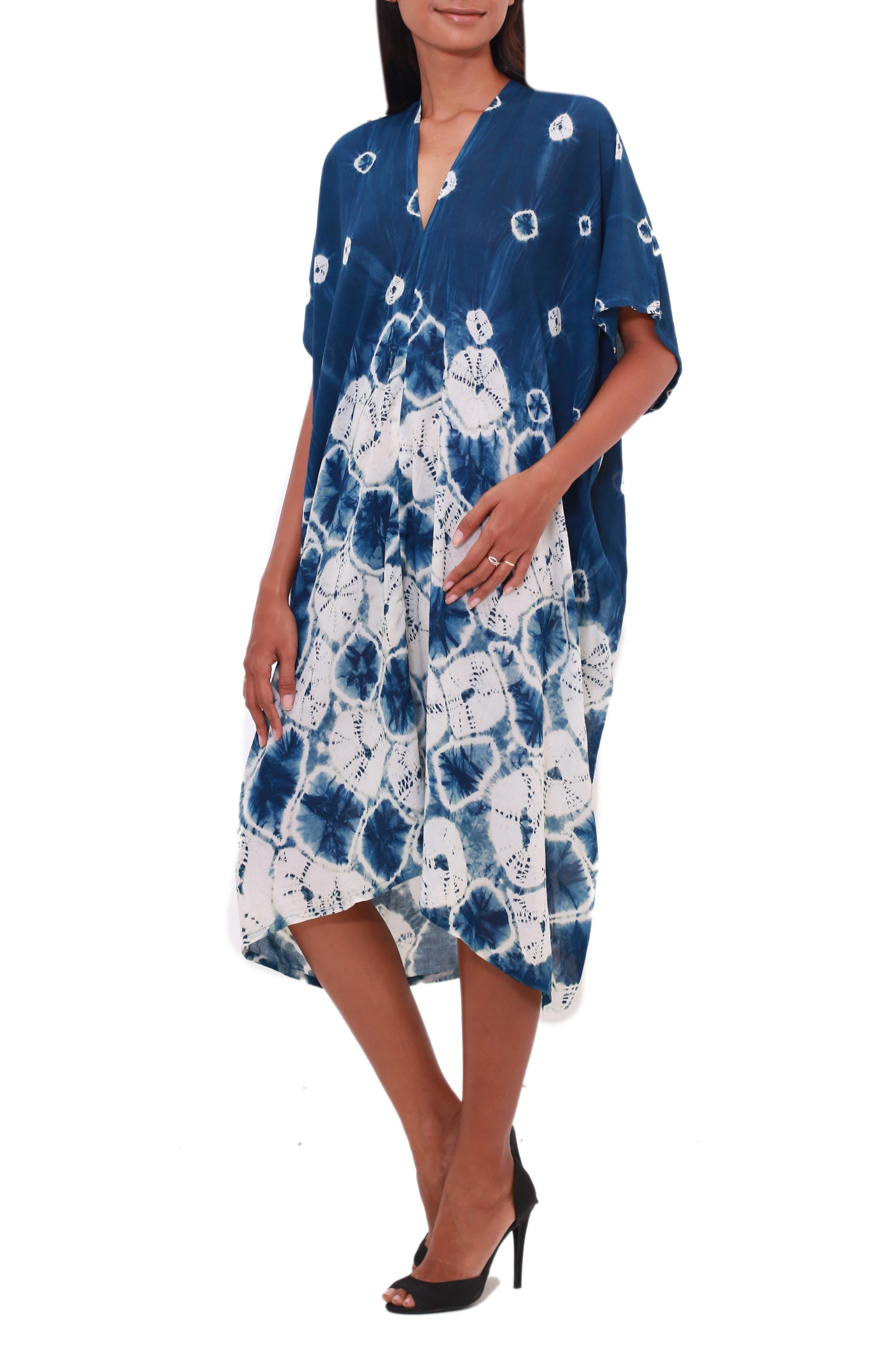 Premium Segara Rayon Caftan: Ocean-Inspired Tie-Dye Elegance