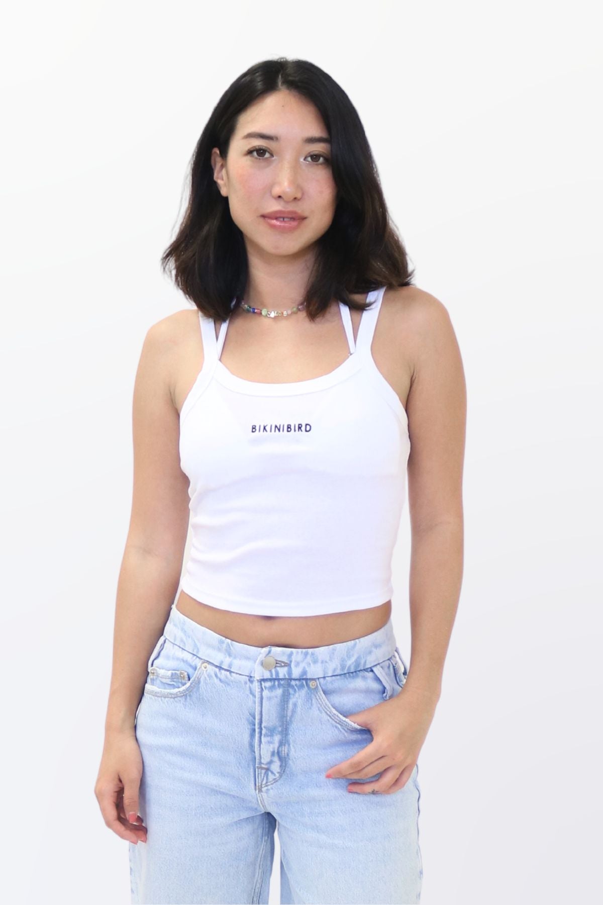 Premium bikinibird Baby Crop Tank - White