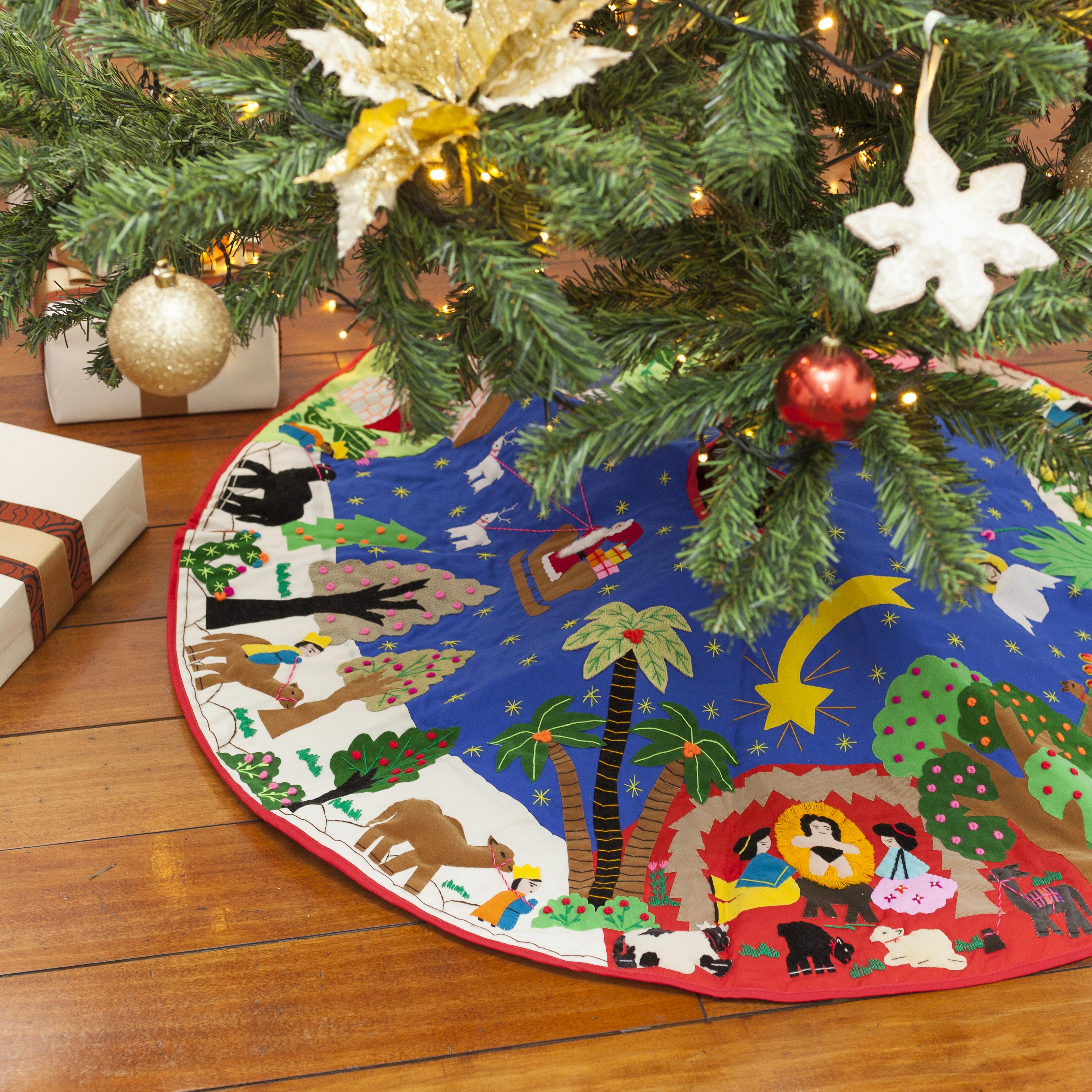 Premium Handcrafted Bethlehem Christmas Tree Skirt