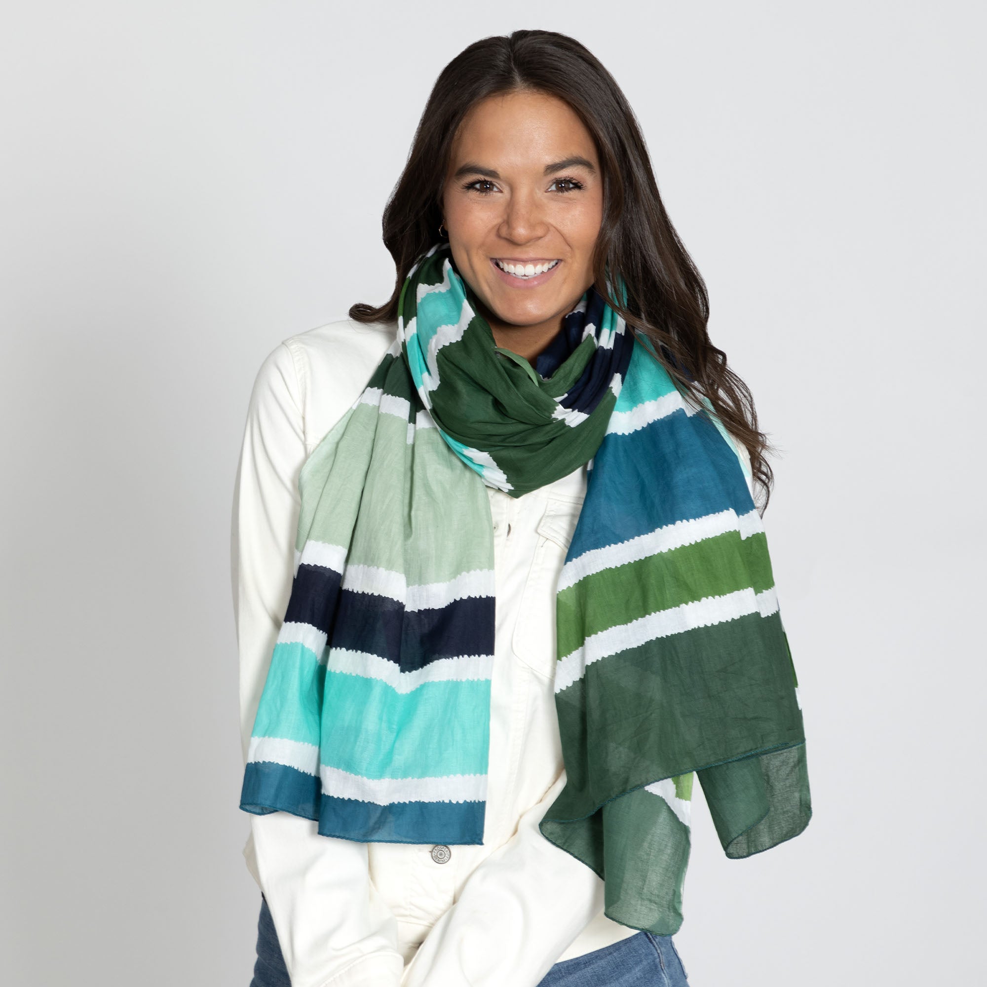 Premium Horizon Hand-Painted Scarf - Fair Trade Elegance