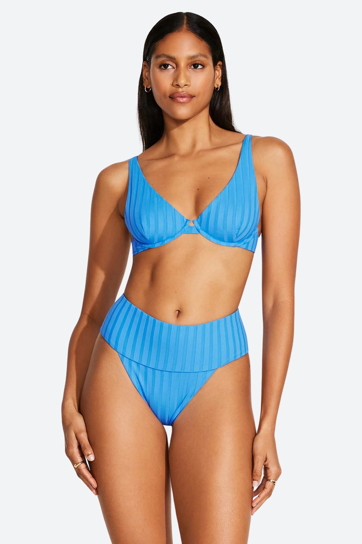 Premium Vitamin A Rossi Halter Underwire Swim Top - Dream Blue