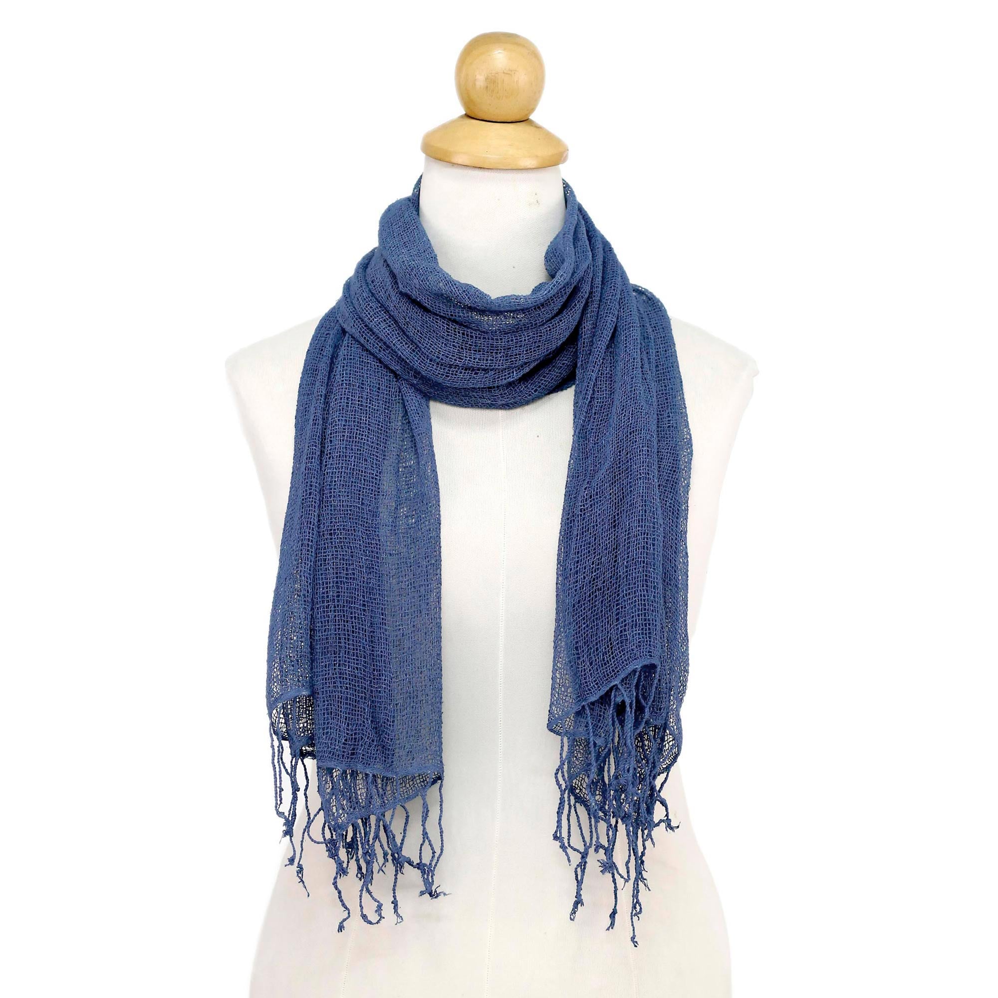 Premium Azure Summer Silk Scarf - Handcrafted Luxury