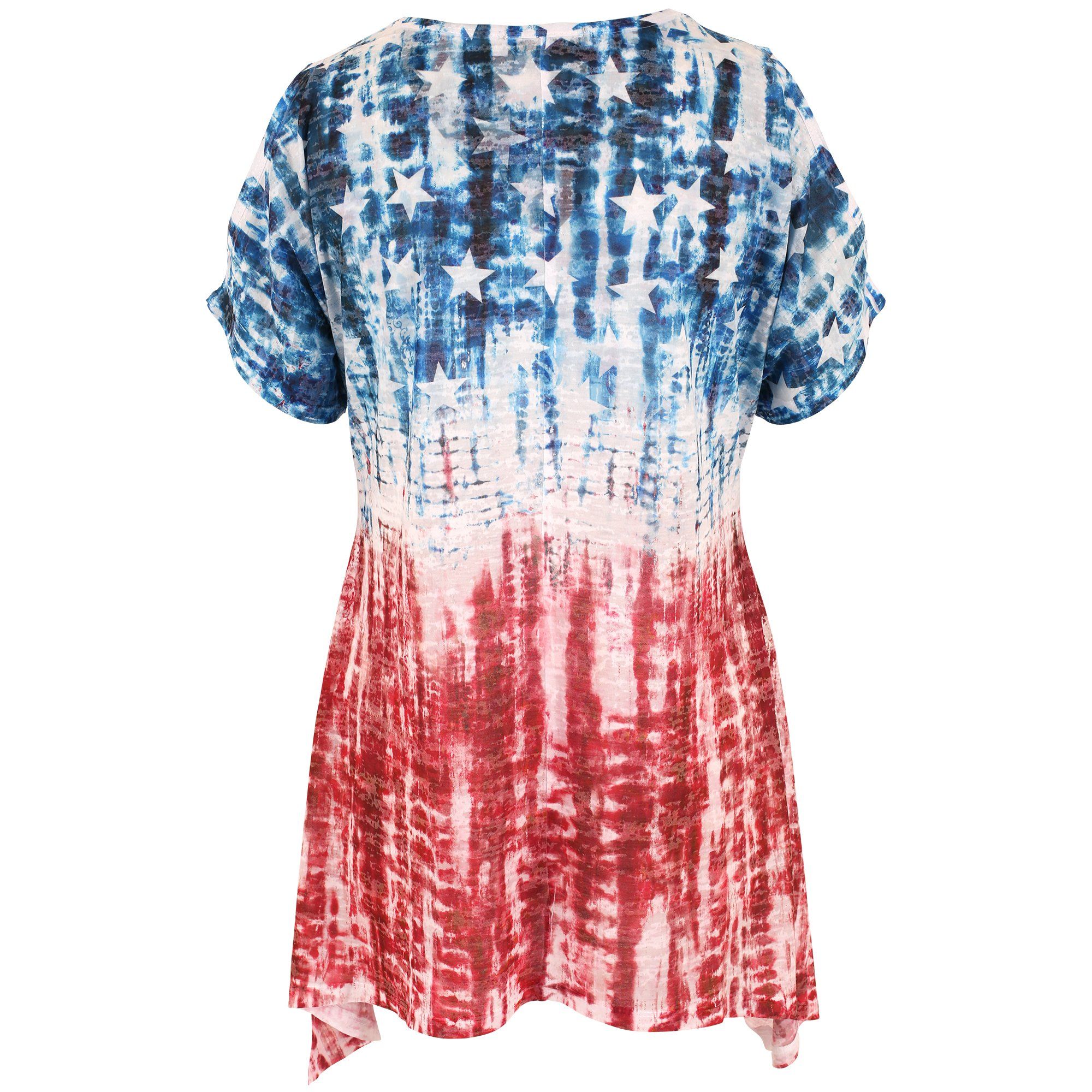 Premium Tie-Dye Americana Cold Shoulder Tunic - Ultimate Style & Comfort