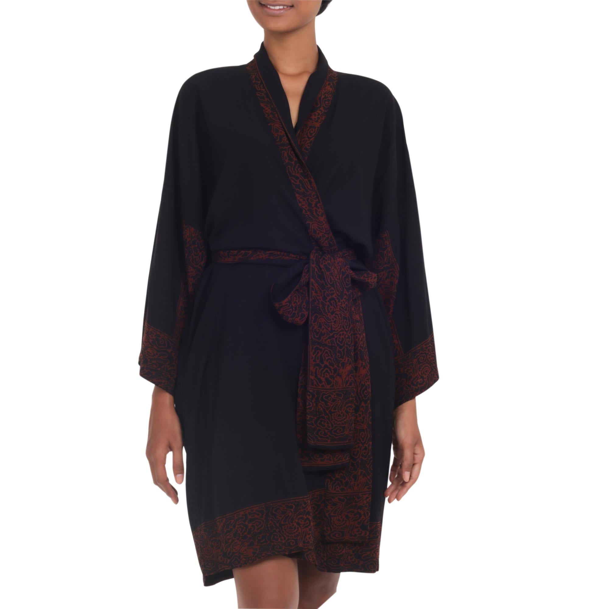 Premium Bewitching Blossom Rayon Kimono Robe