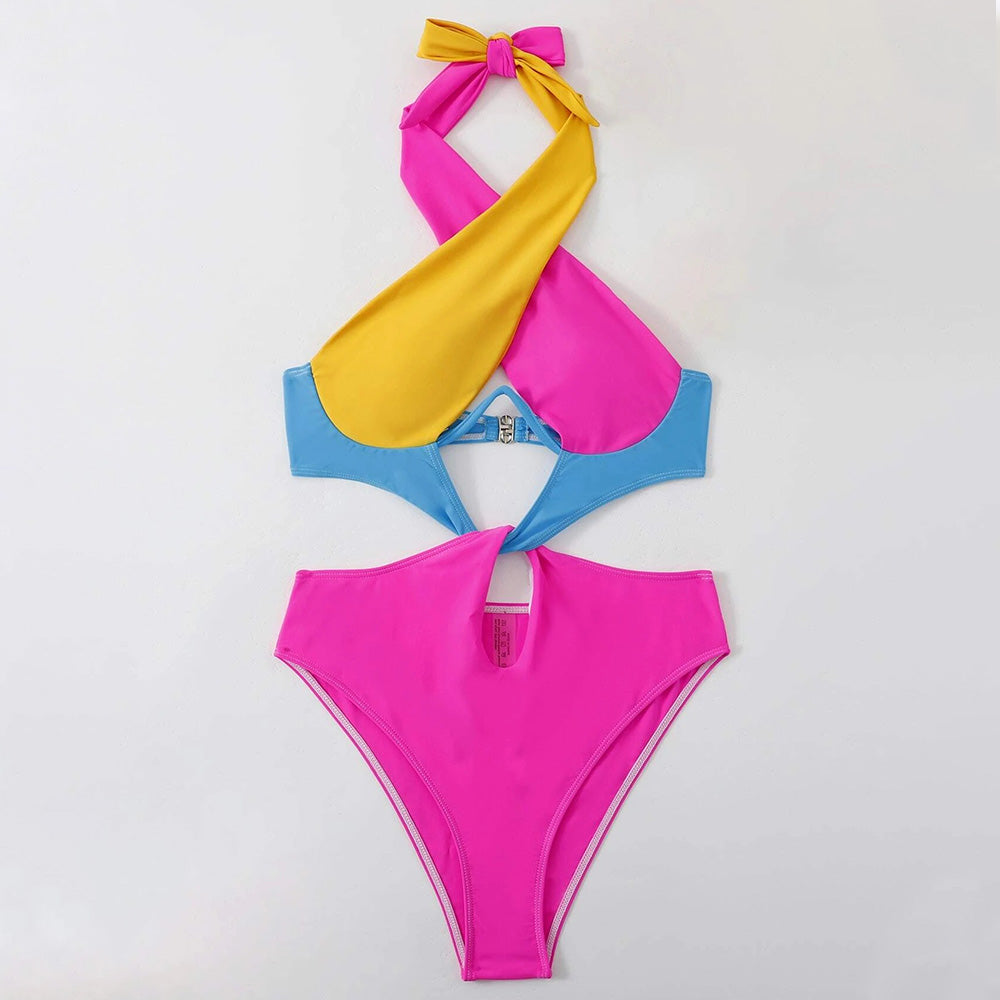 Premium Color Block Twist Monokini - Ultimate Summer Style