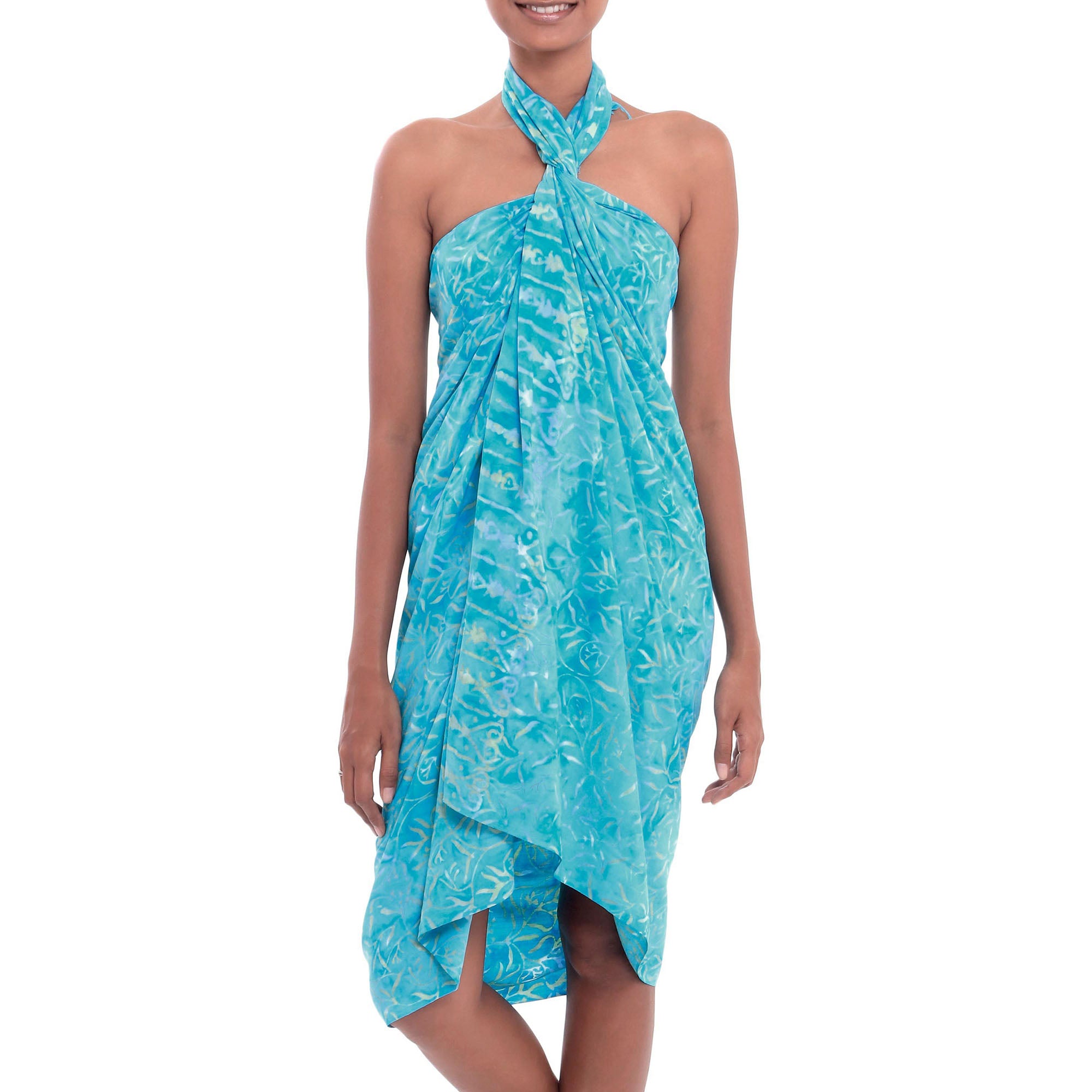 Premium Cerulean Eden Blue Batik Sarong - Handmade in Indonesia