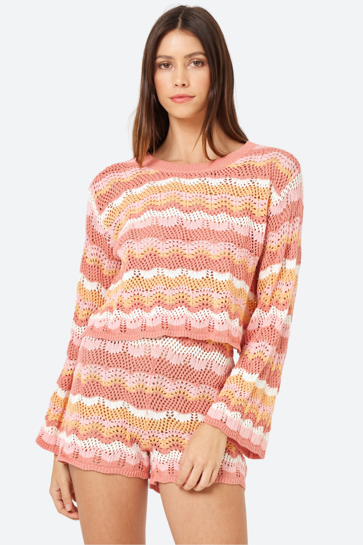 Premium L*Space Sun Ray Crochet Sweater - Bahama Bound Stripe