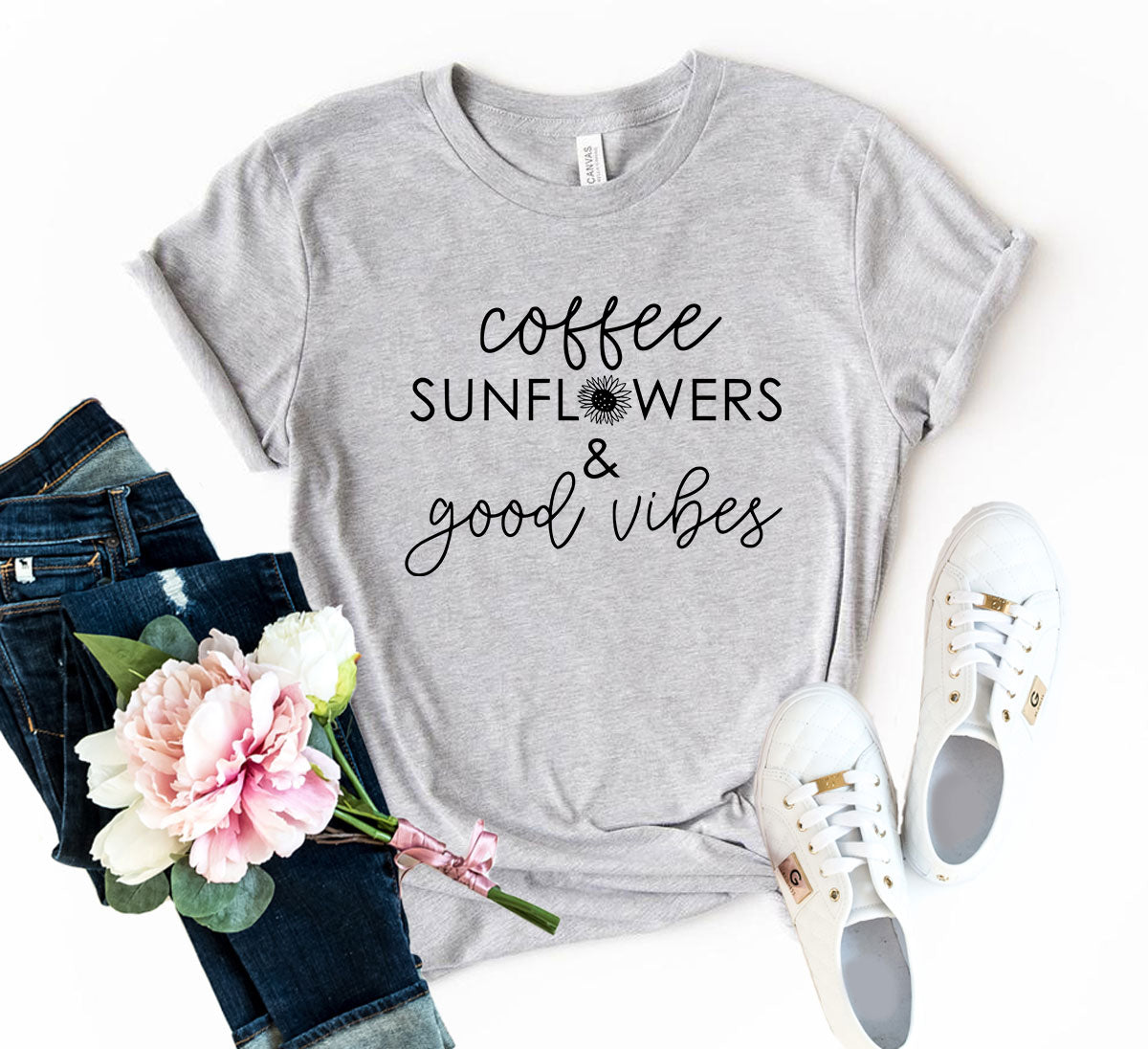 Premium Coffee & Sunflower Vibes T-Shirt - Ultimate Comfort