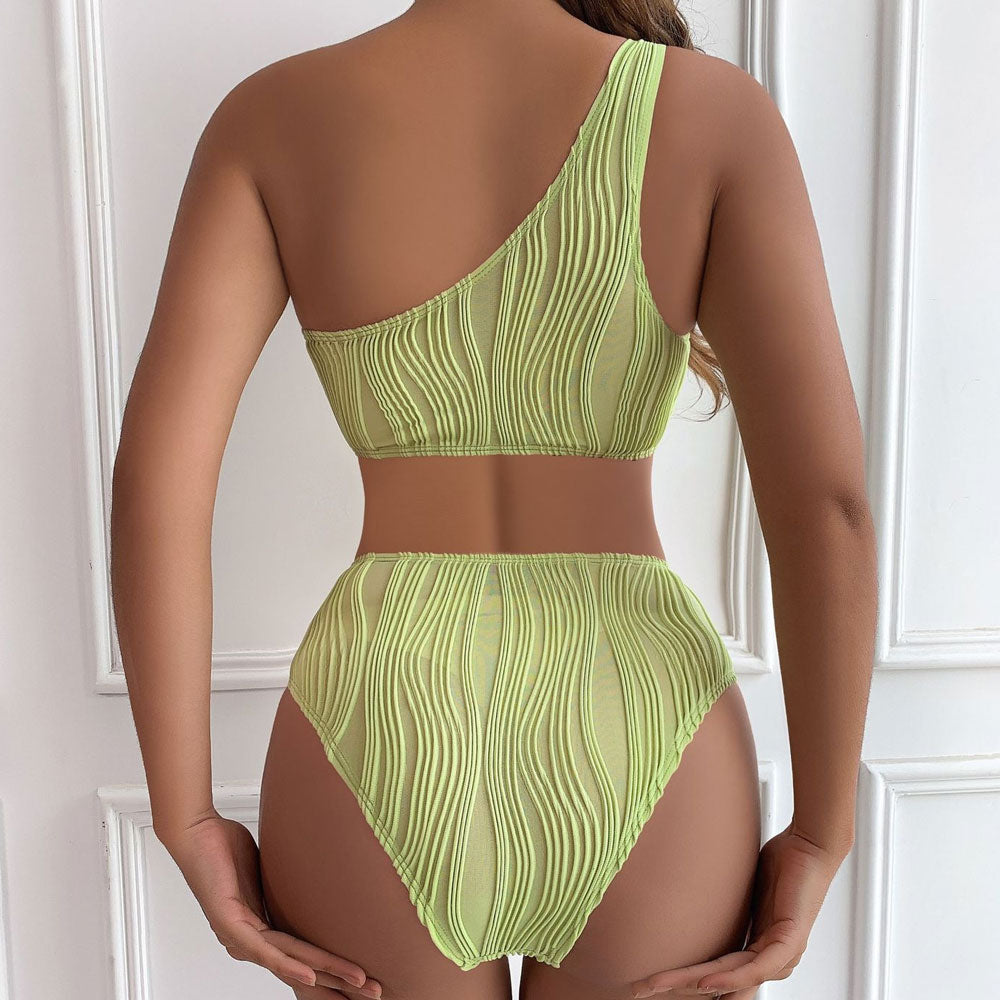 Ultimate One Shoulder Metallic Cutout Swimsuit - Brazilian Style