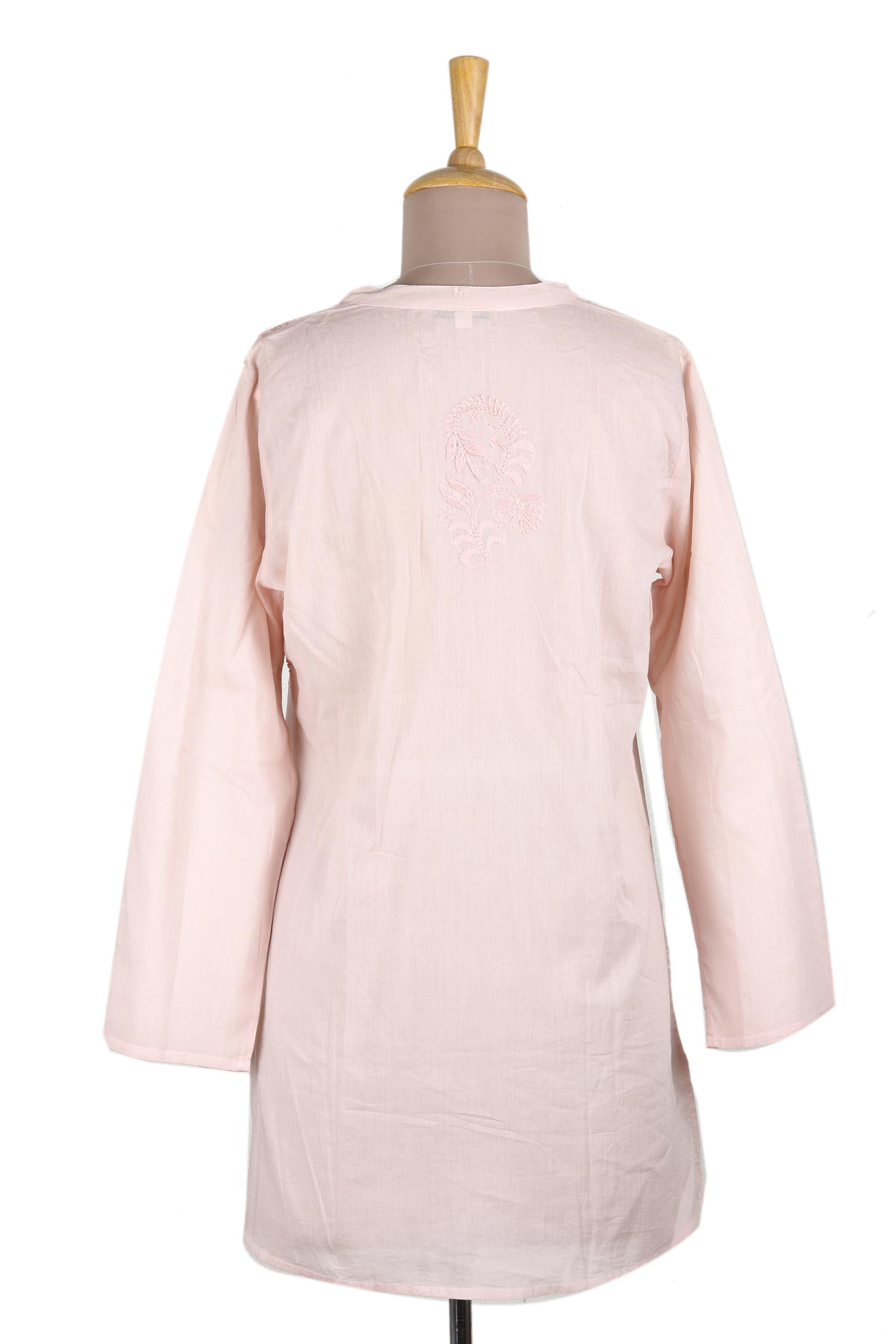 Premium Hand Embroidered Cotton Tunic – Spring Dance Collection