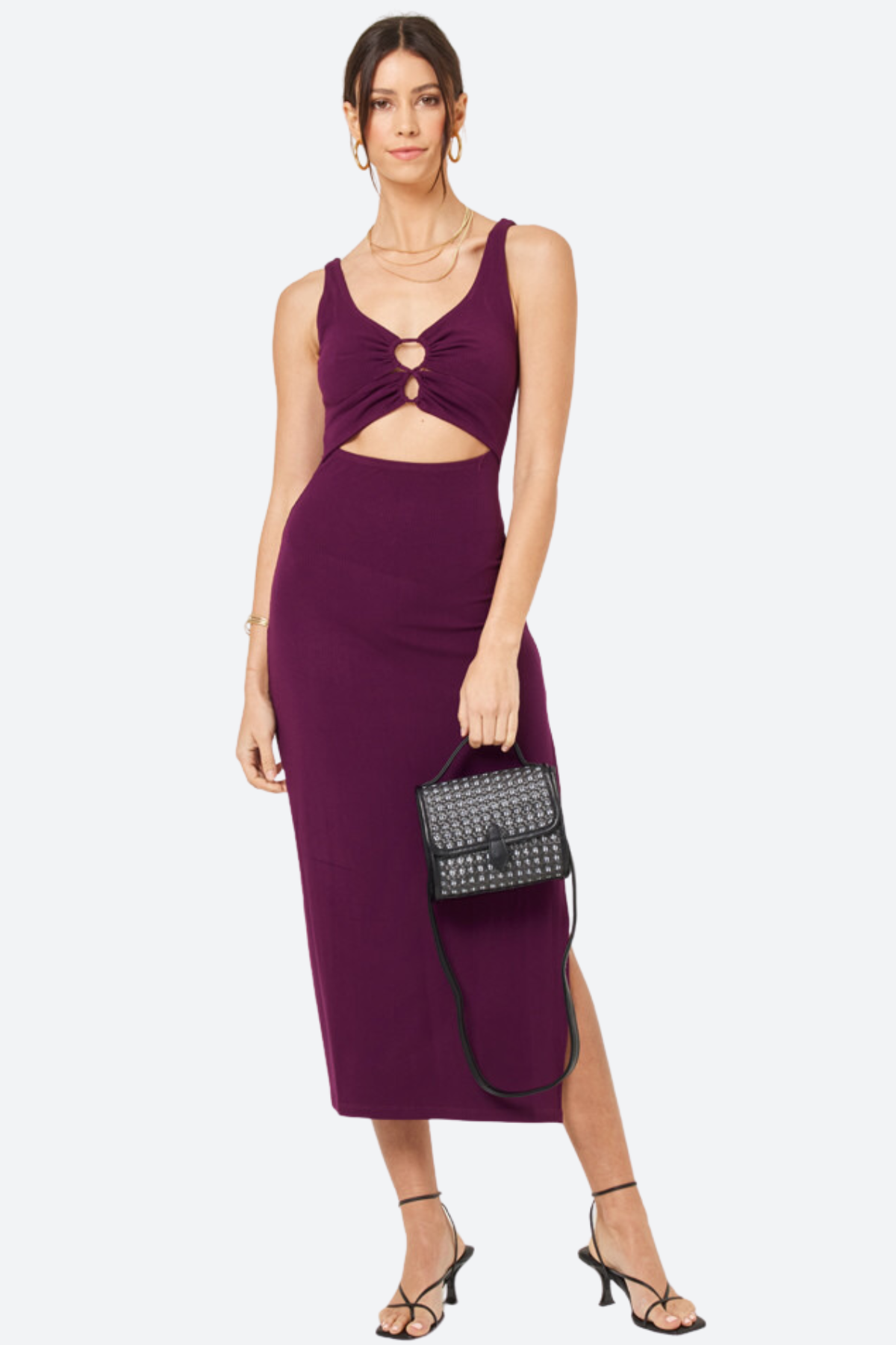 Premium L*Space Camille Ribbed Dress in Merlot - Ultimate Elegance