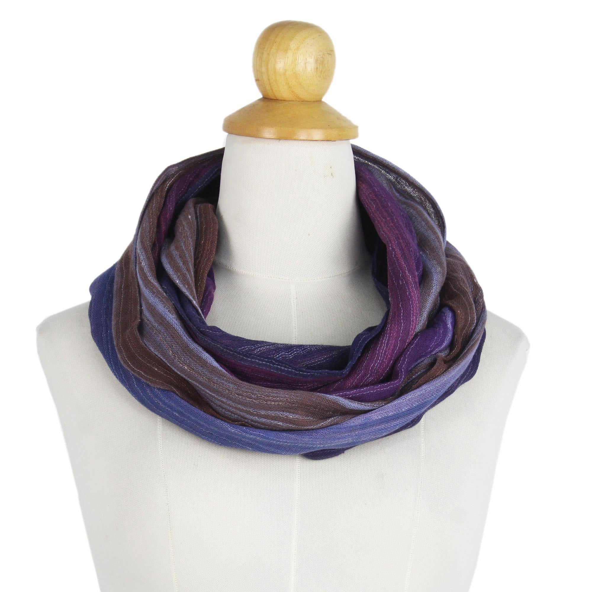 Premium Radiant Horizon Handwoven Infinity Scarf – 100% Cotton, Made in Thailand