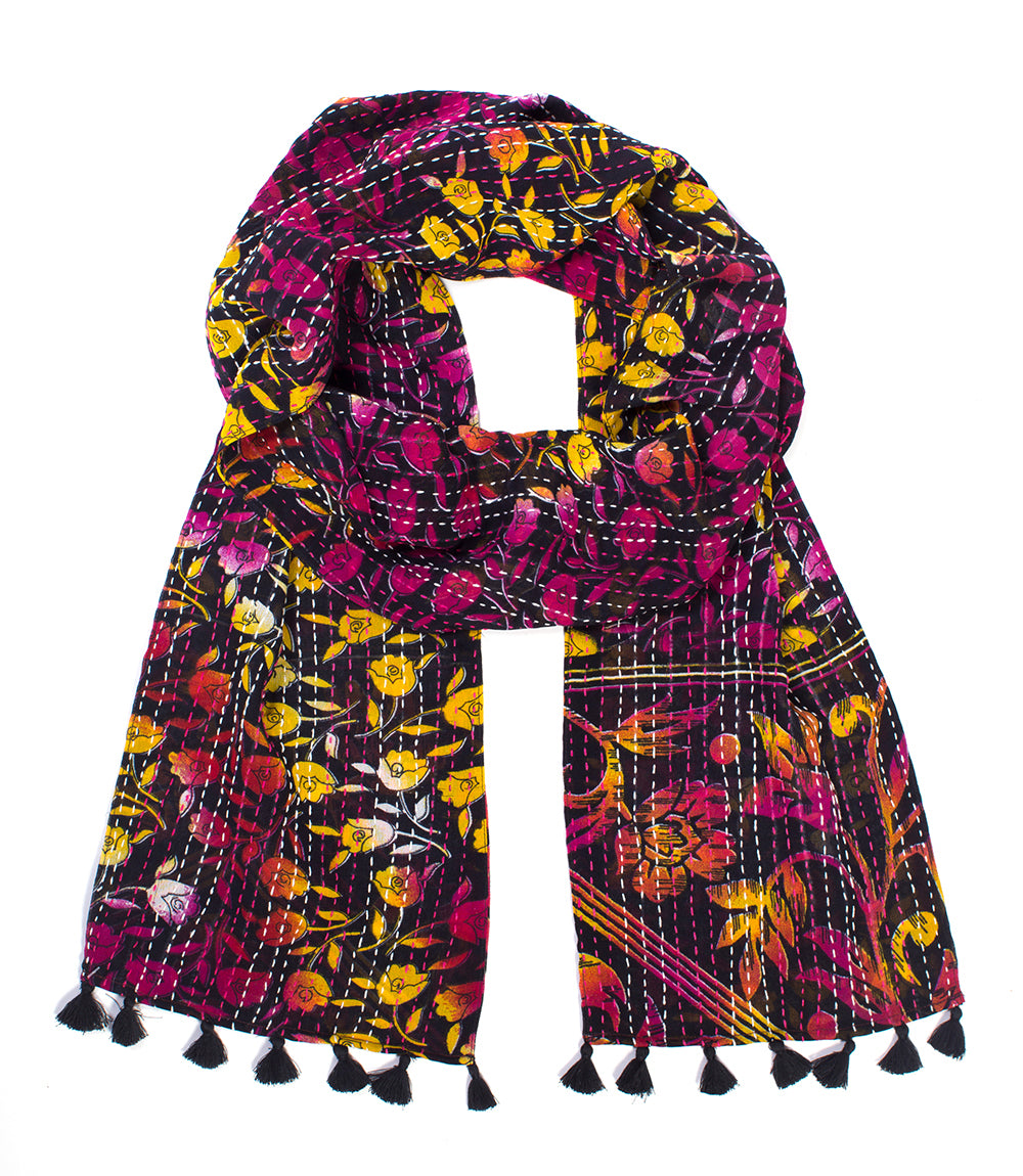 Premium Kantha Sari Scarf - Ultimate Upcycled Style