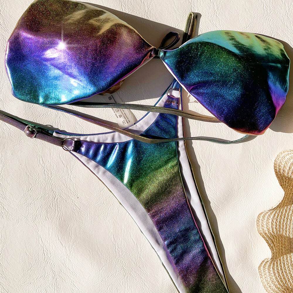 Ultimate Ombre Metallic Bikini Set - Premium Beachwear for a Stunning Summer Look