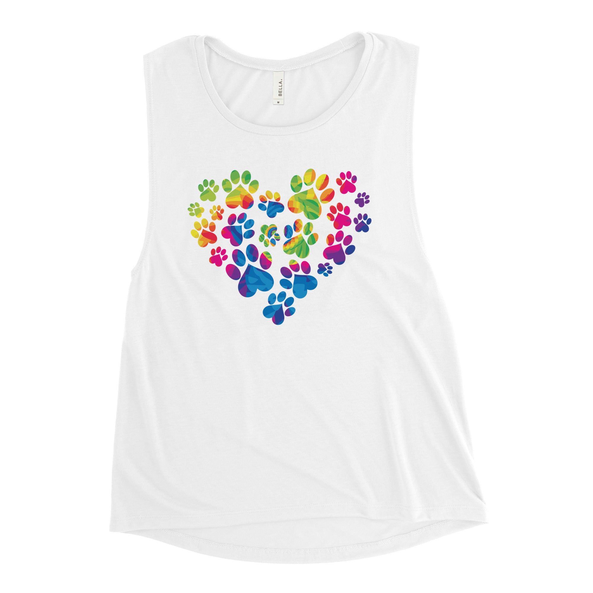 Premium Anniversary Paw Print Love Women's Athletic Tank