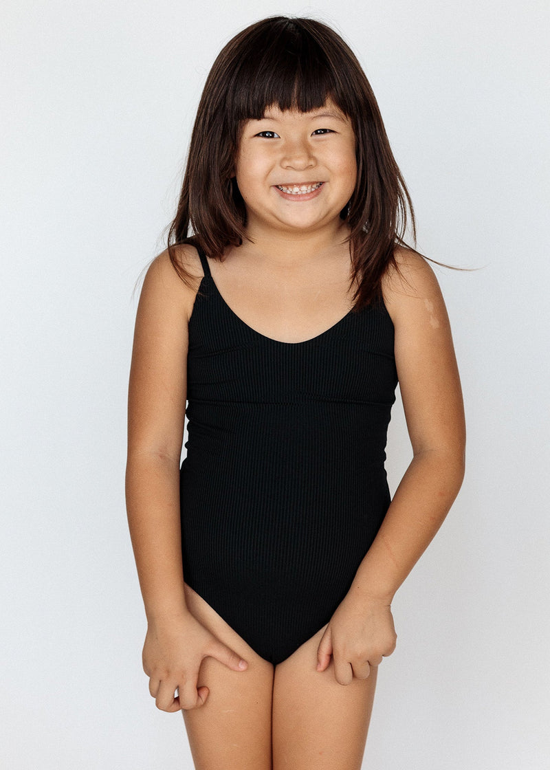 MAI Premium Littles Everyday Bodysuit - Black Ribbed for Kids