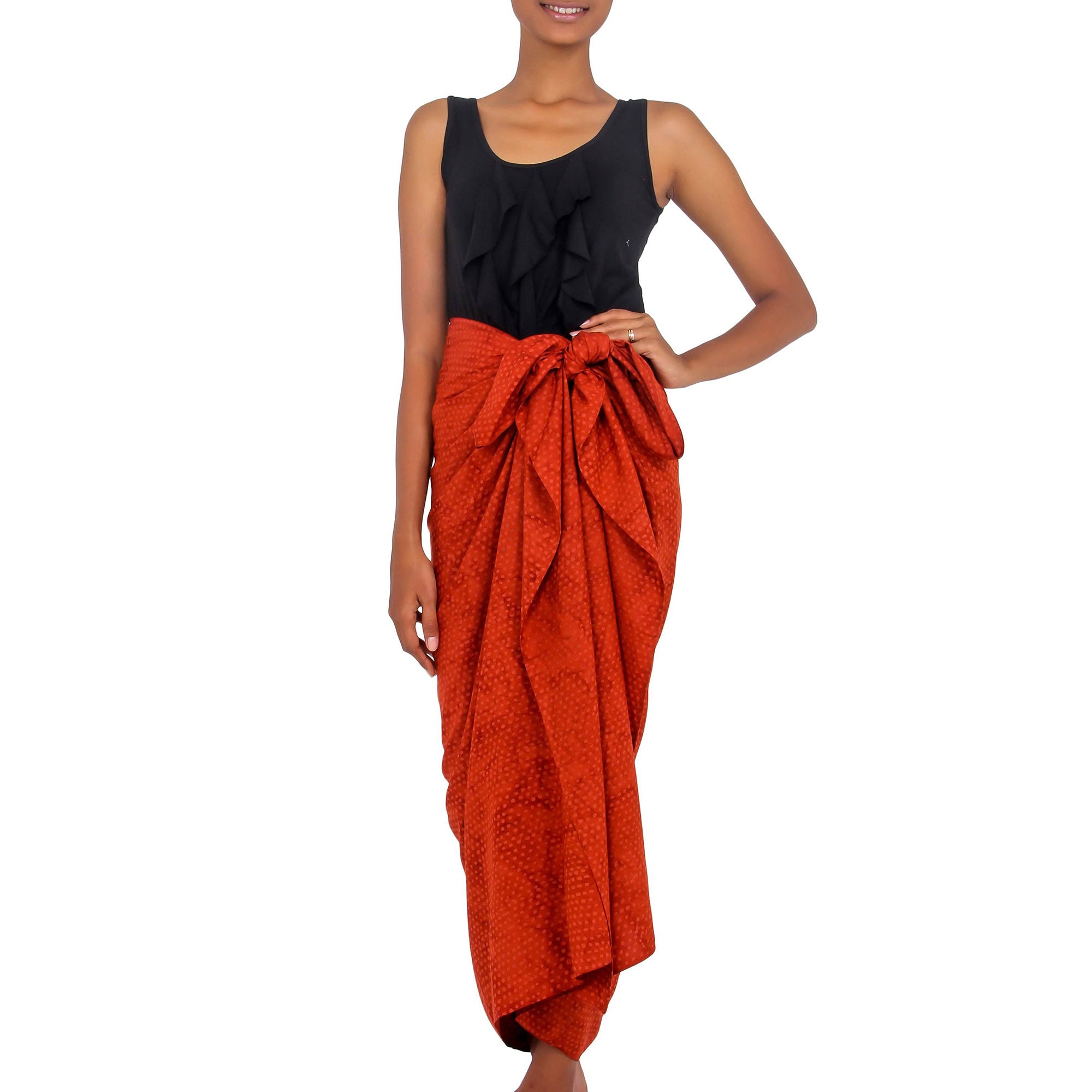 Premium Orange Coffee Bean Sarong – Versatile Beach Cover-Up