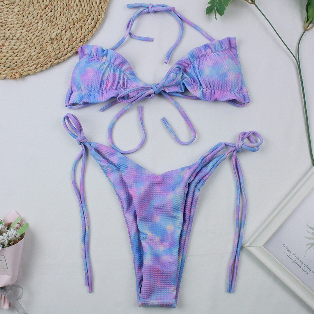 Ultimate Tie-Dye Brazilian Bikini Set - Premium Ruched Design