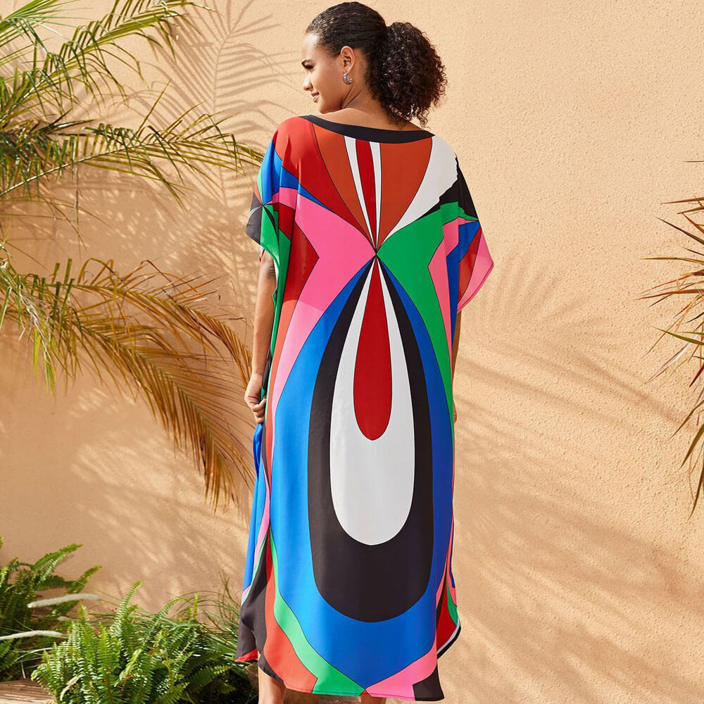 Premium Vibrant Printed Beach Caftan Cover-Up