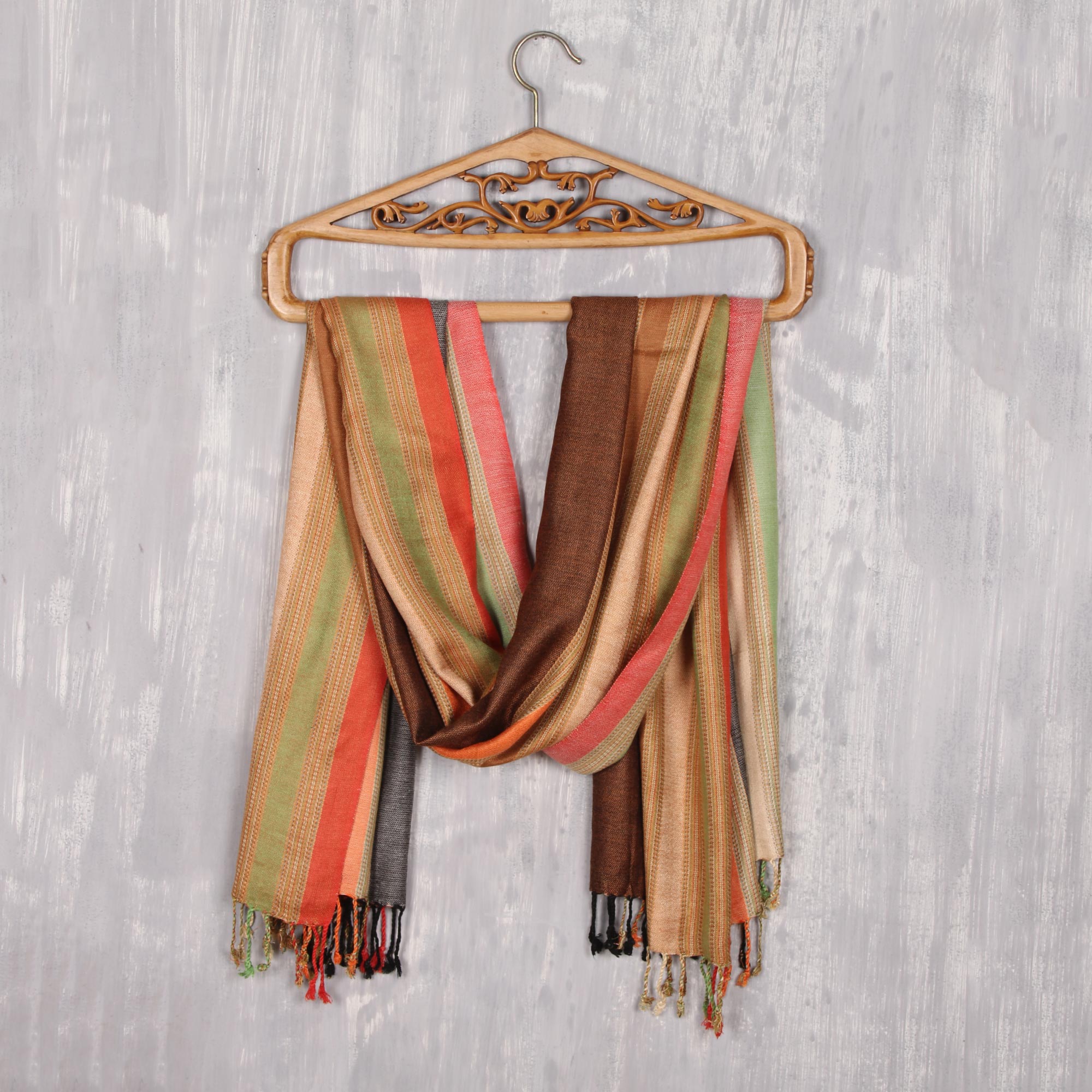 Premium Multicolored Fusion Shawl - Handcrafted Viscose Elegance