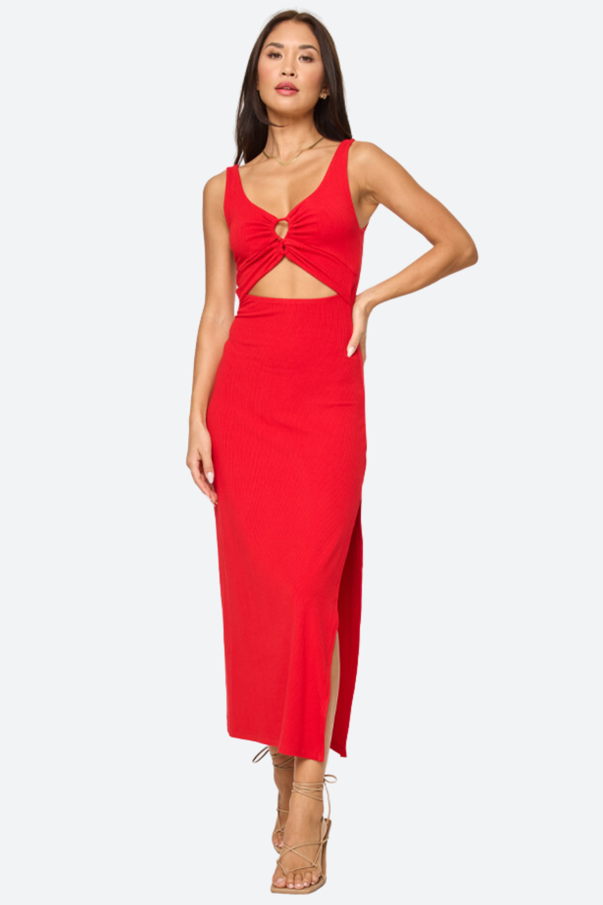 L*Space Premium Camille Ribbed Dress in Flame