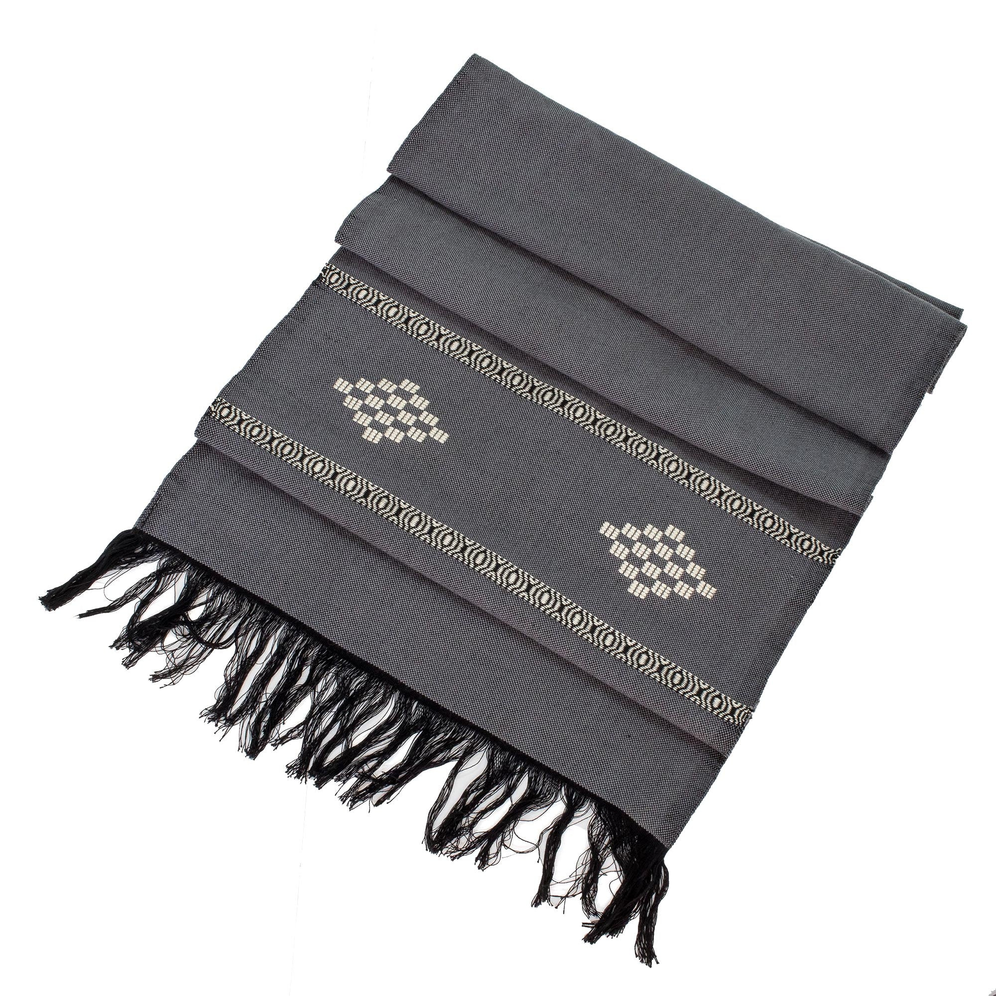 Premium Diamond Diva Grey Cotton Blend Scarf - Handwoven Elegance