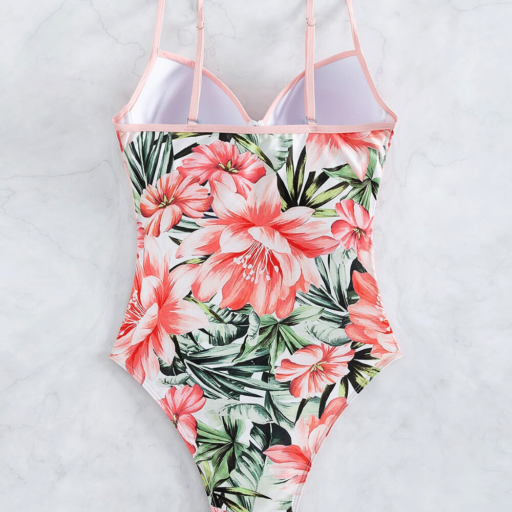 Ultimate Floral Elegance Wrap One-Piece Swimsuit