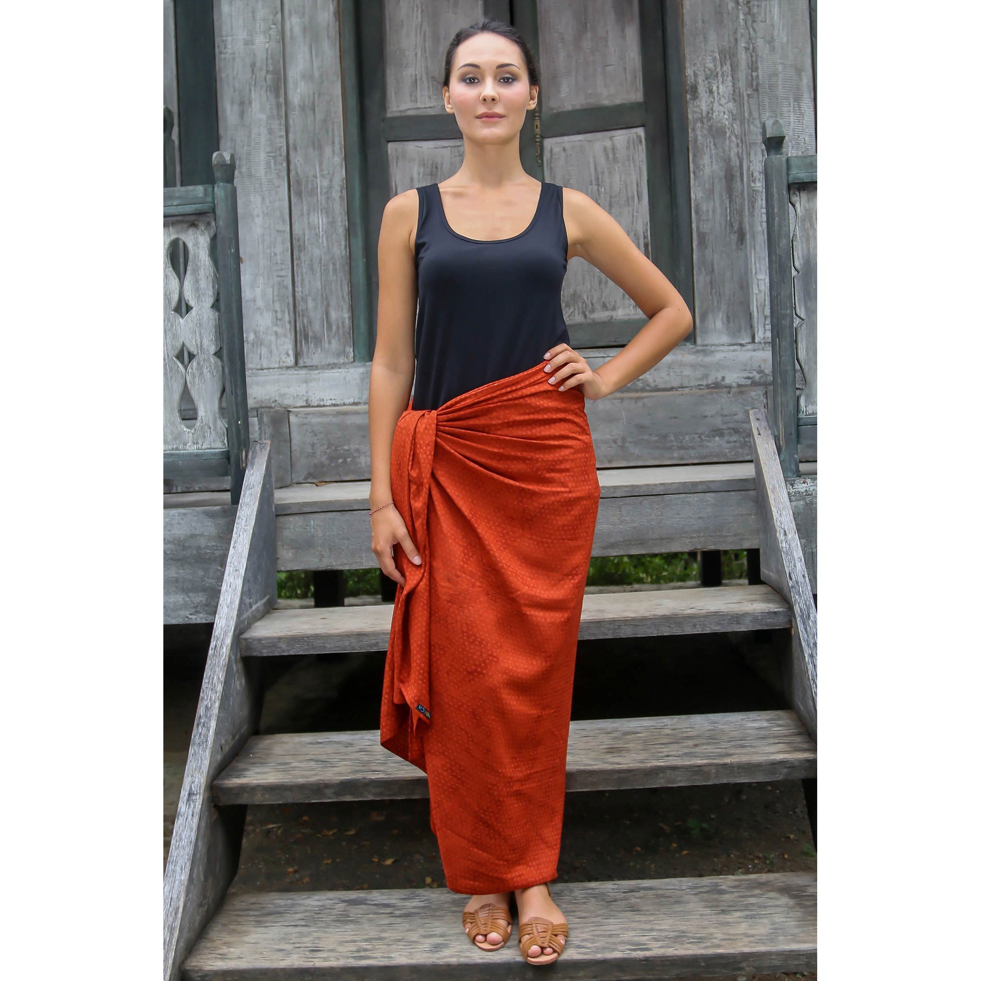 Premium Orange Coffee Bean Sarong – Versatile Beach Cover-Up