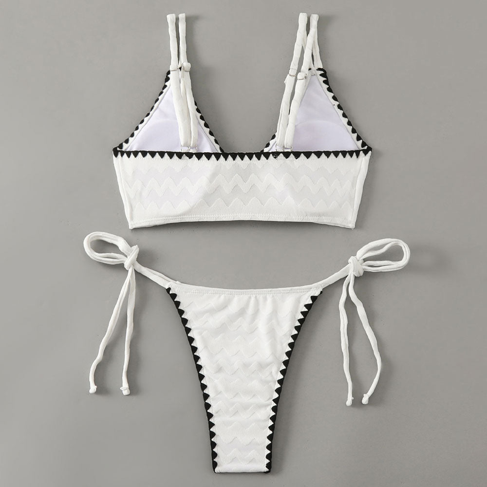 Premium Wave Terry Bikini Set with Whipstitch Trim