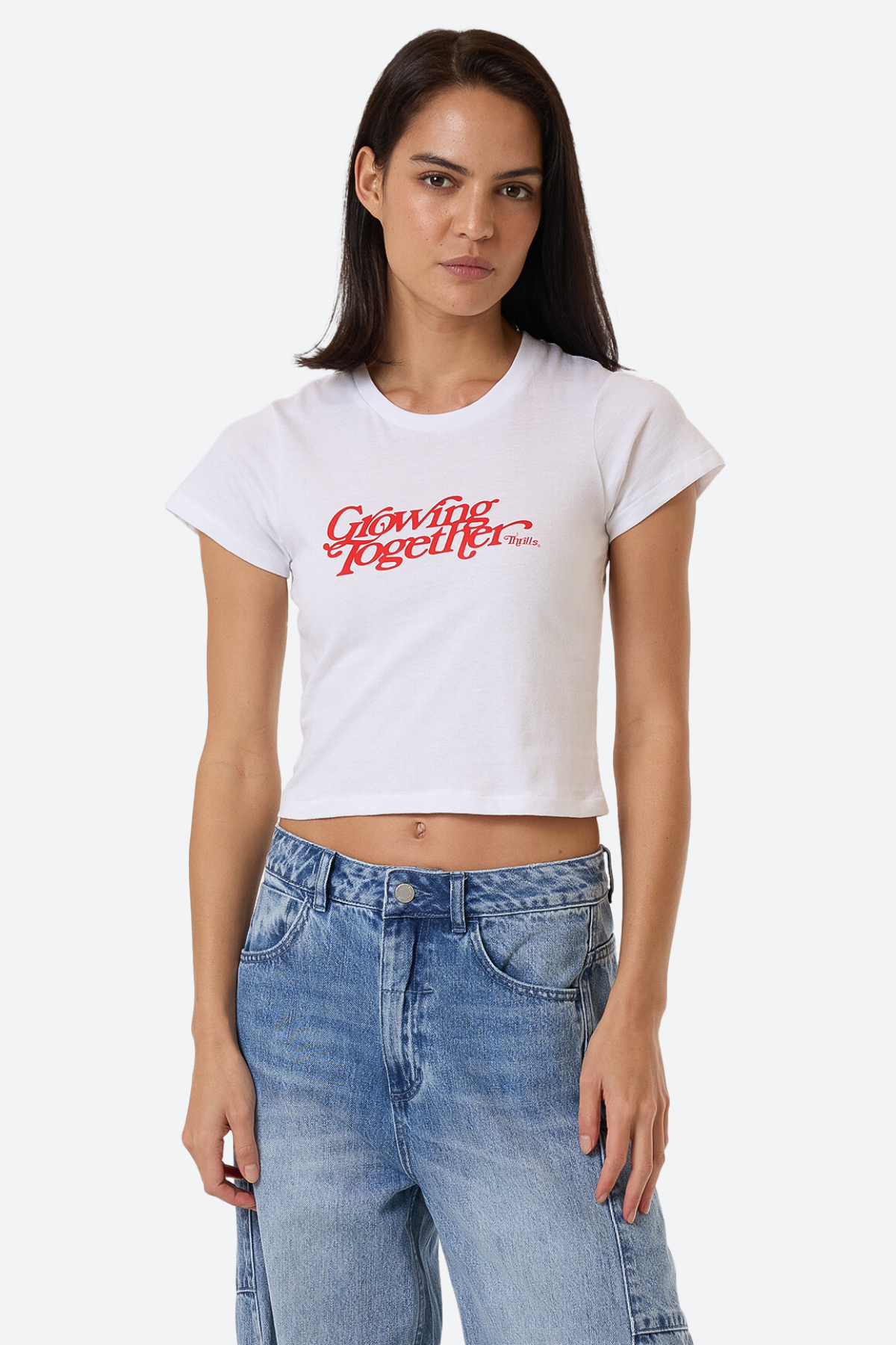 Premium Thrills White Cropped Tee – Ultimate Summer Essential