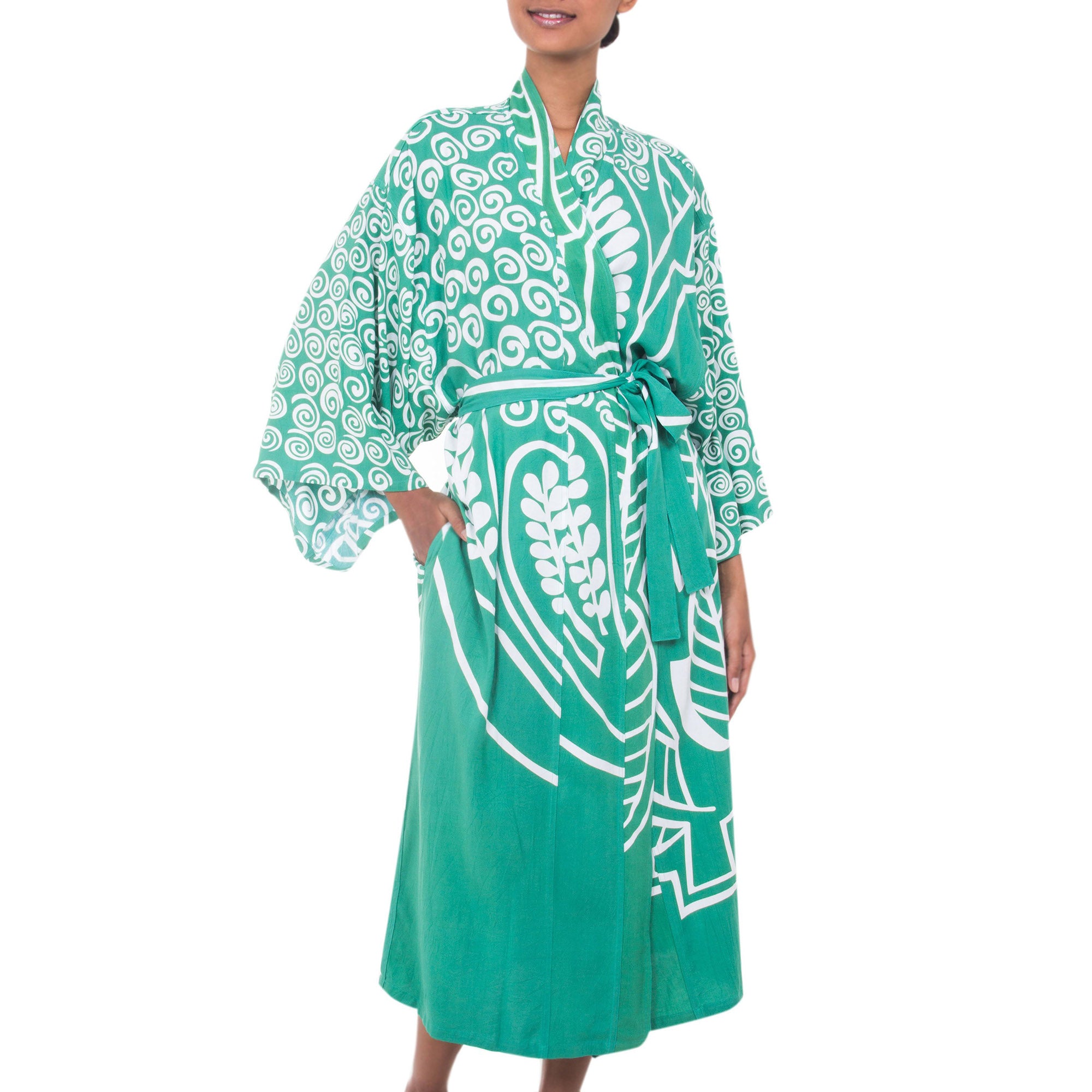 Premium Bali Breeze Green Rayon Robe - Ultimate Comfort & Style