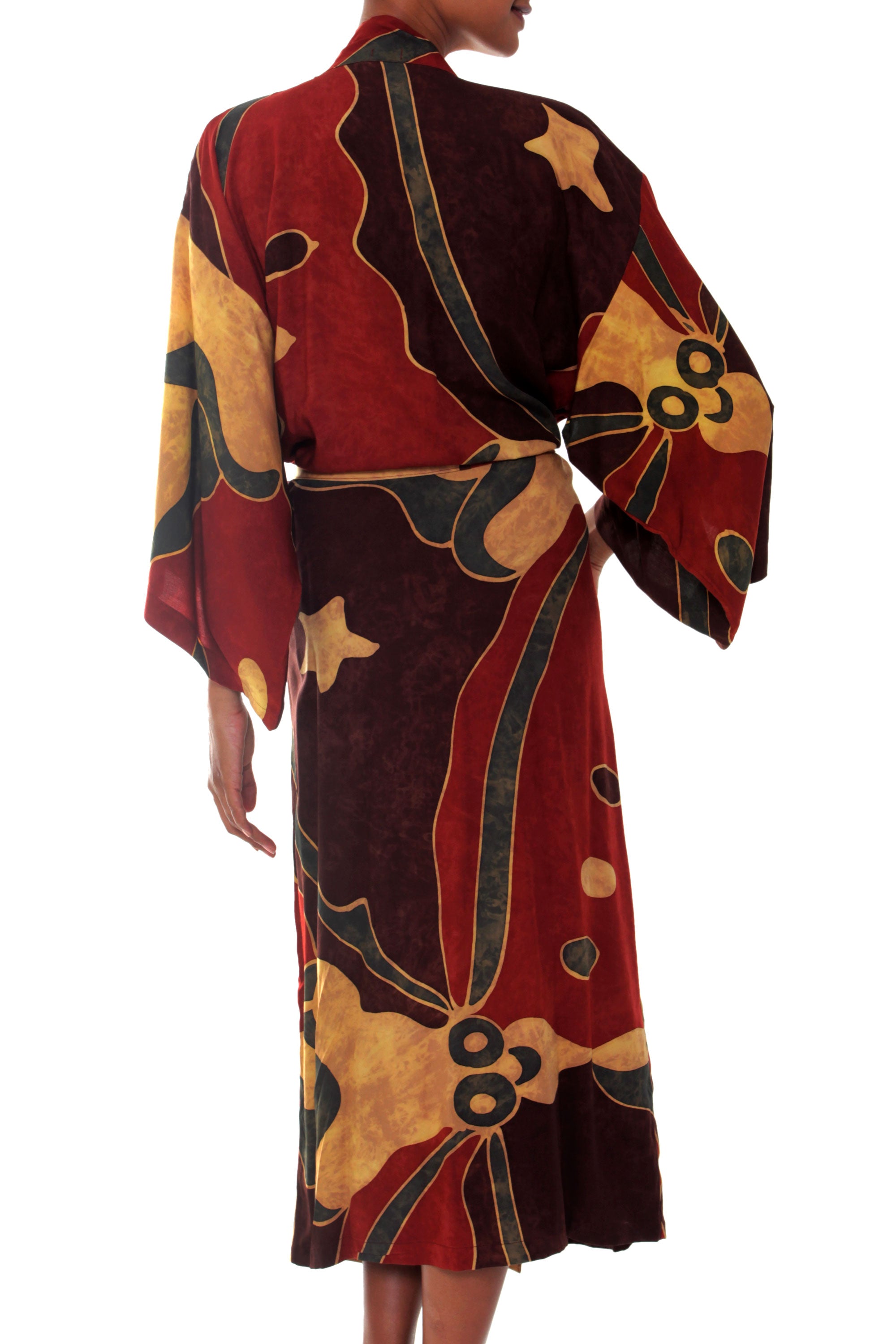 Premium Coral Reefs Women's Batik Art Robe - Ultimate Comfort & Style