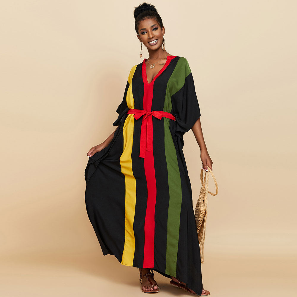 Premium Vertical Striped Oversized Caftan - Ultimate Beach Cover Up