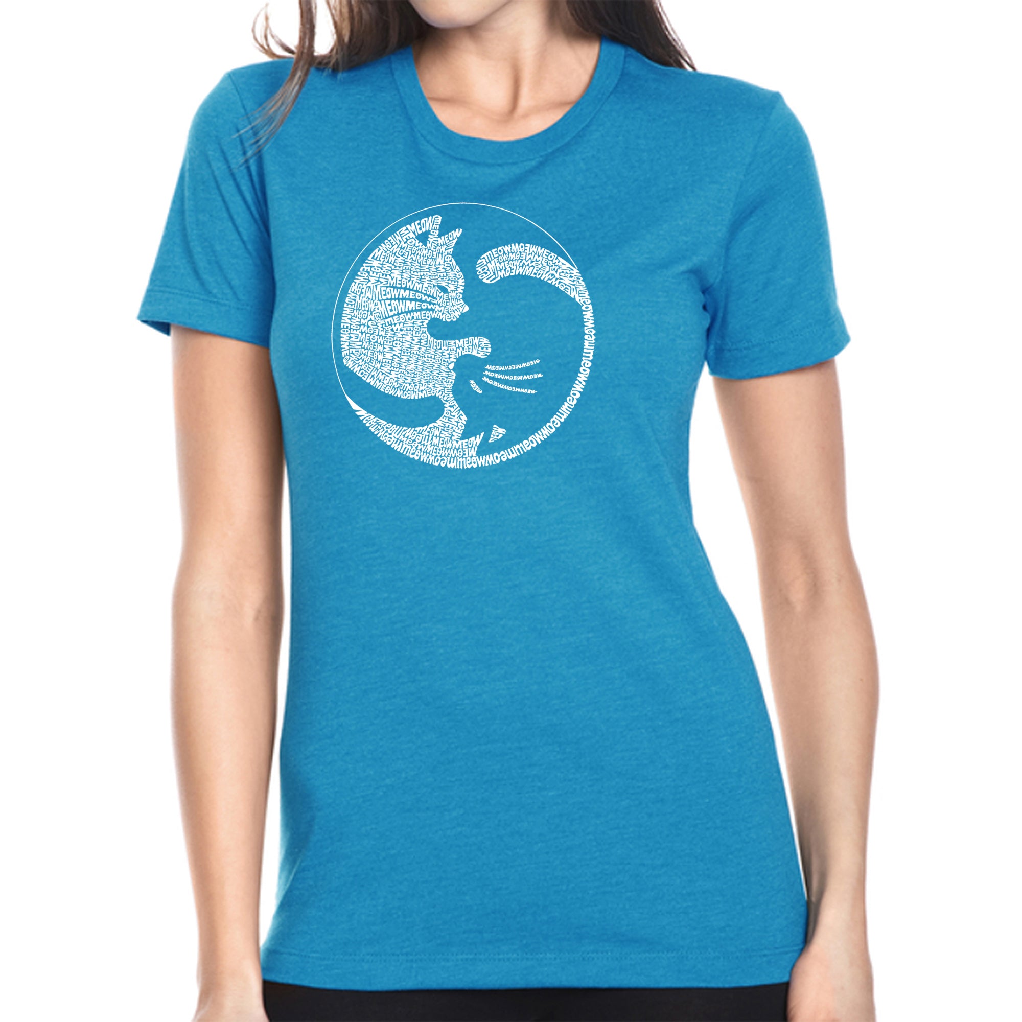 Ultimate Yin Yang Cat - Women's Premium Meow Word Art T-Shirt