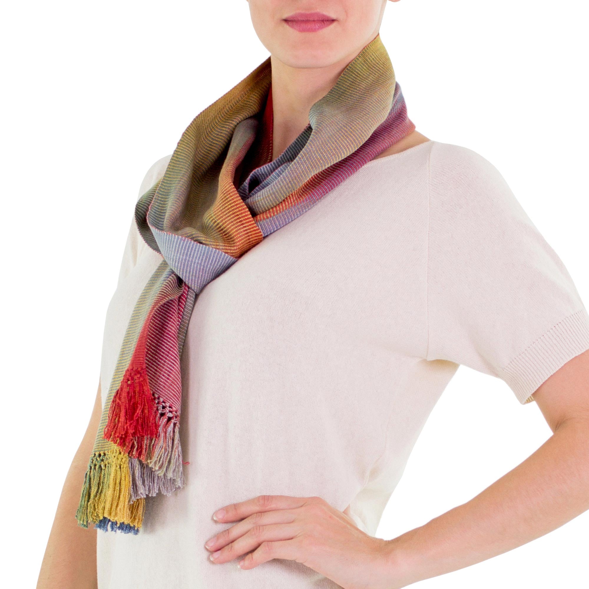 Premium Solola Bamboo Fiber Scarf – Handwoven Elegance