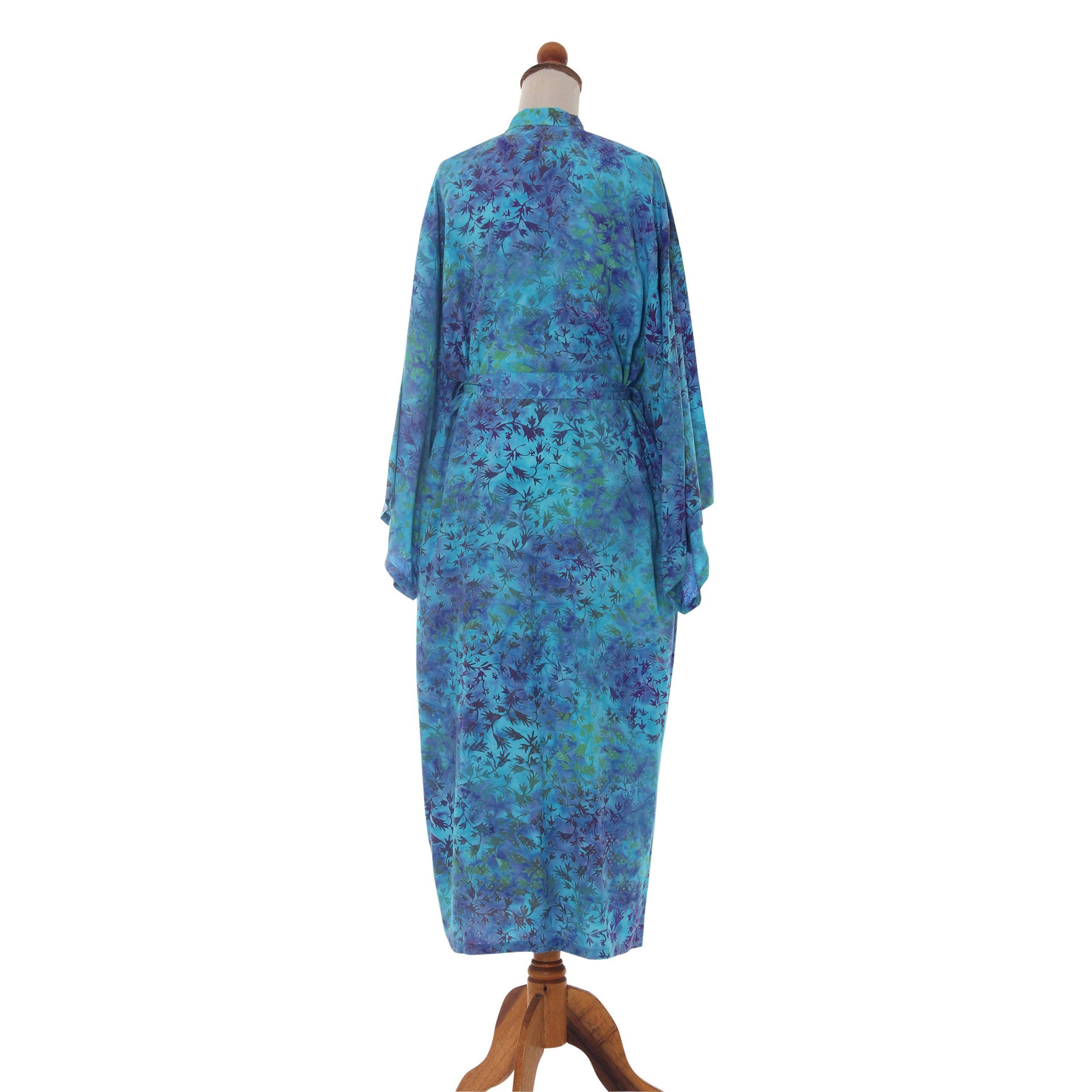 Premium Misty Garden Batik Robe - Handmade Elegance