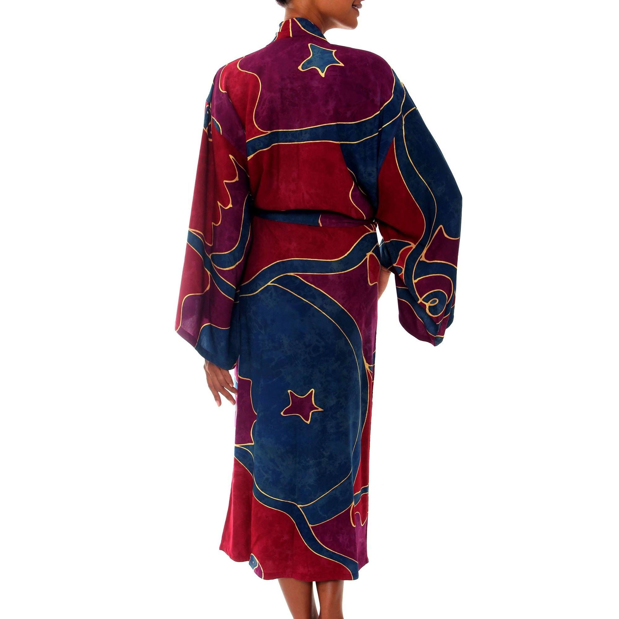 Premium Balinese Bird Batik Long Robe for Women