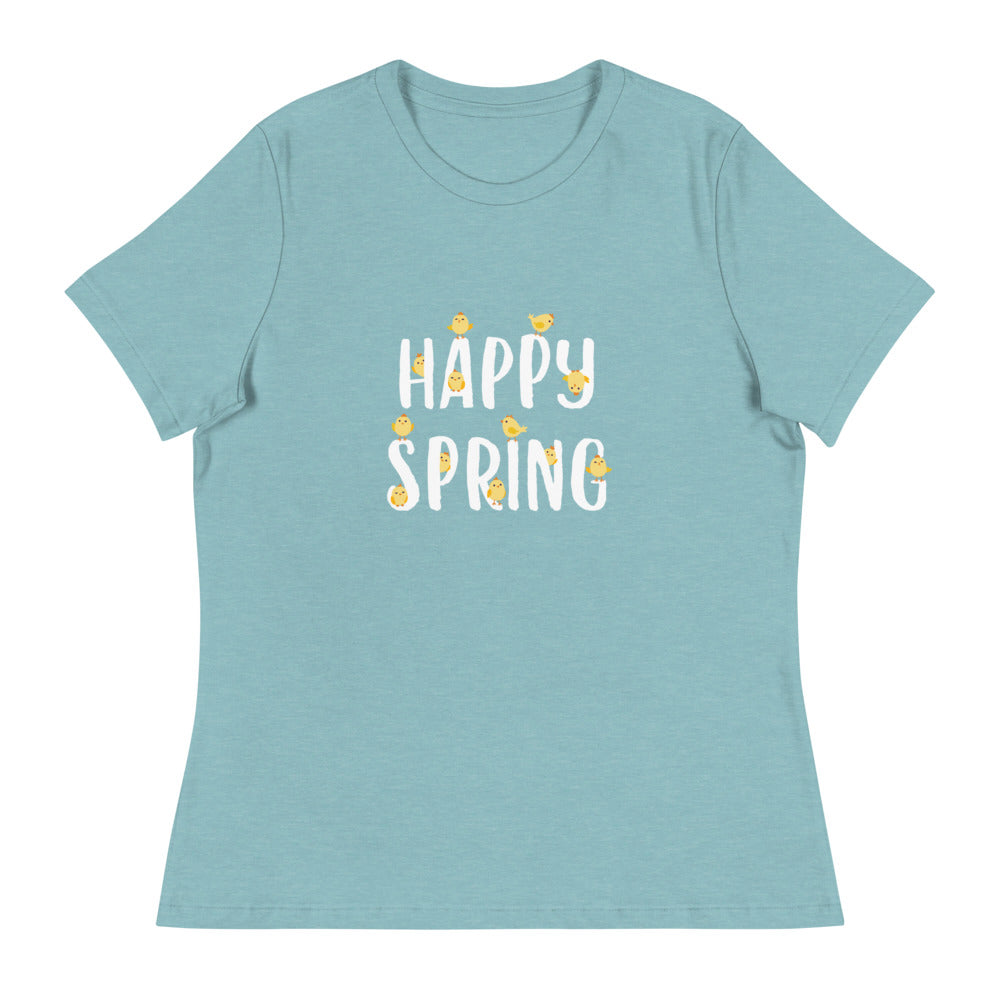 Premium Hello Spring Chicks Women's Relaxed Fit Cotton Tee