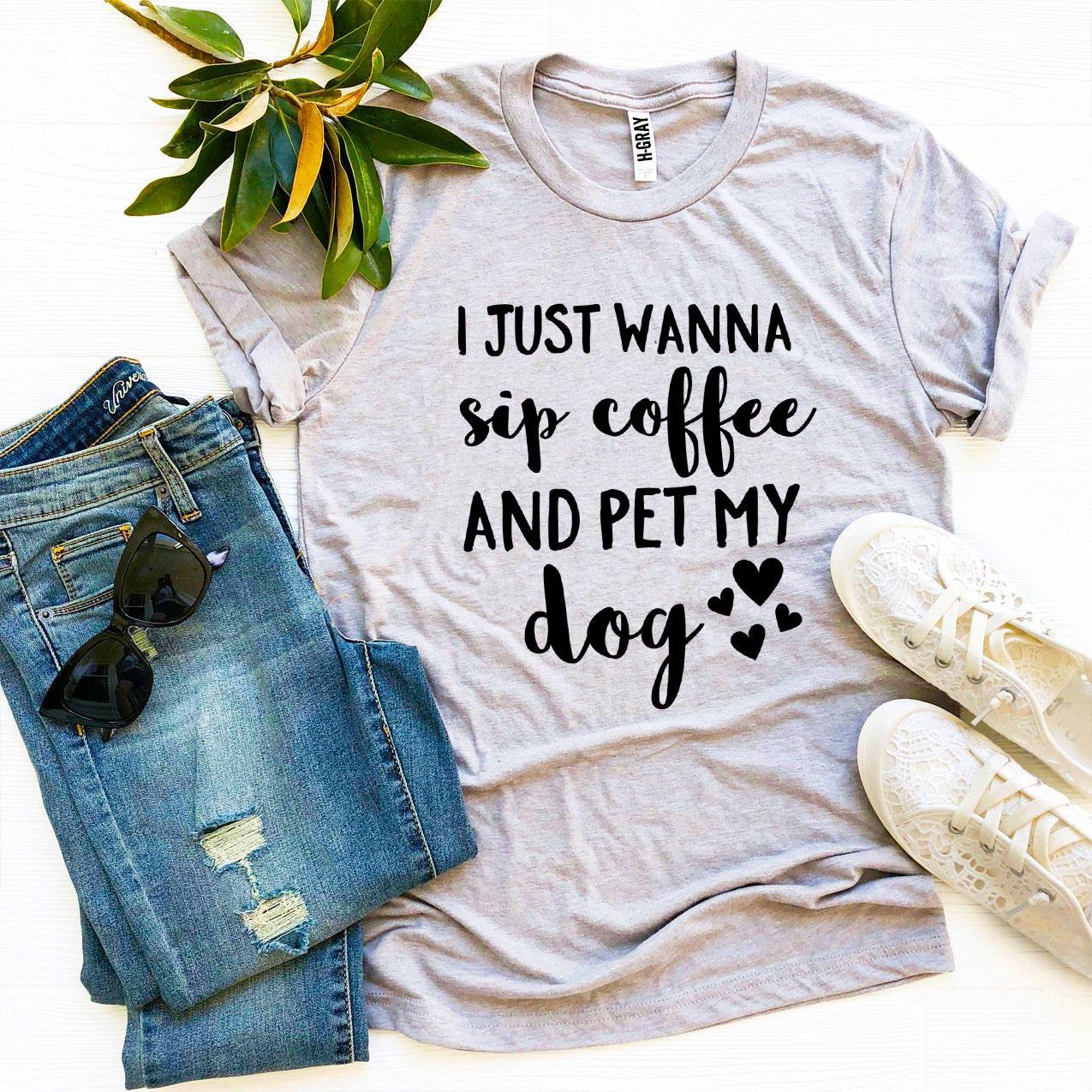 Ultimate Cozy 'Sip Coffee & Pet My Dog' Premium T-Shirt