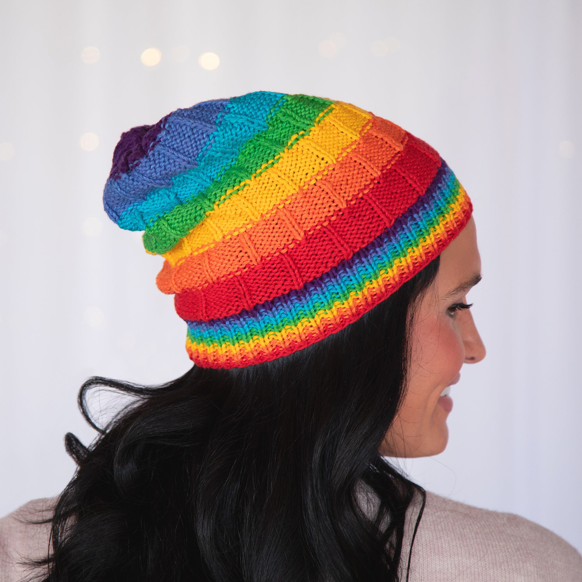 Premium Hand-Knit Rainbow Beanie - Ultimate Winter Style