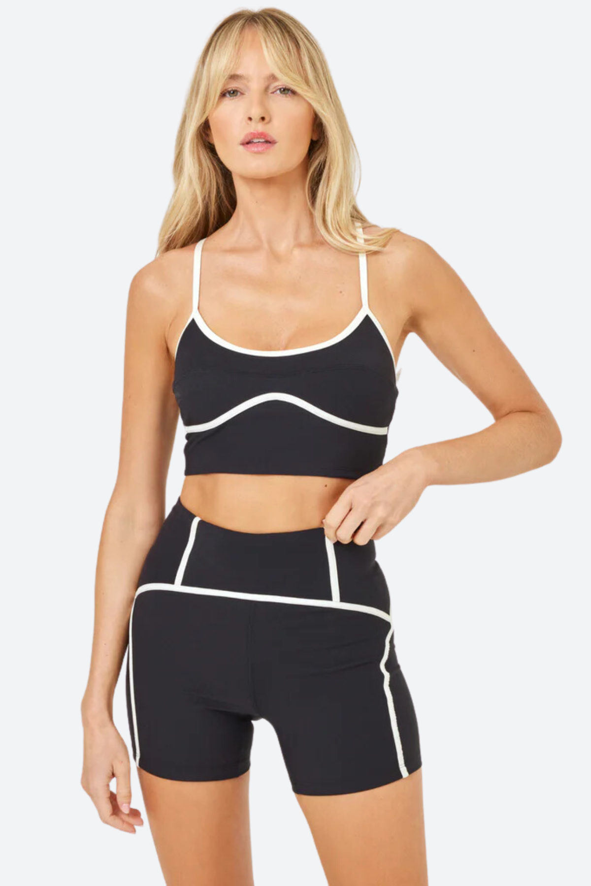 Premium L*Space Revel Yoga Top - Black/Cream