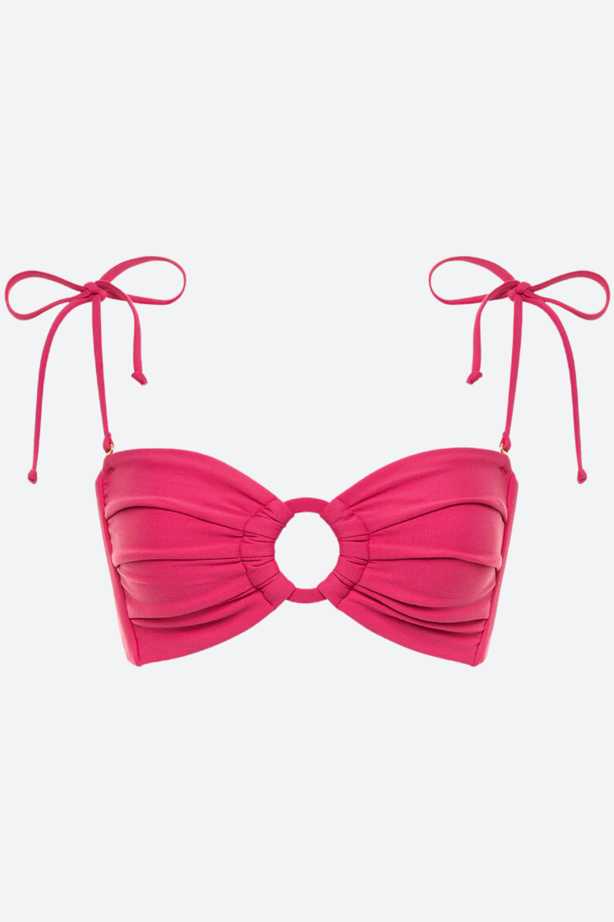 Montce Premium Tori Ties Bandeau Bikini Top - Raspberry