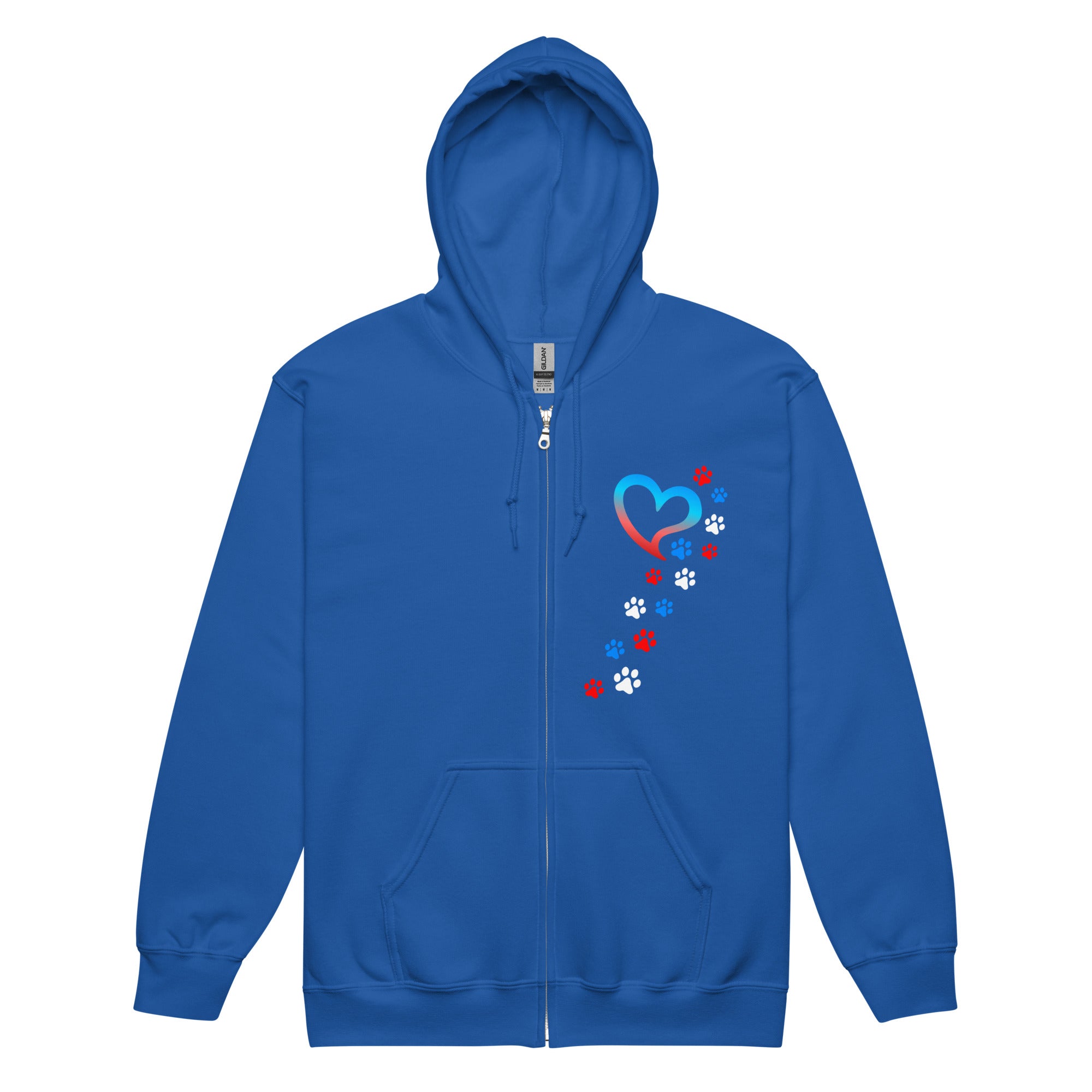 Premium Americana Paws To My Heart Zip Hoodie - Ultimate Comfort & Style