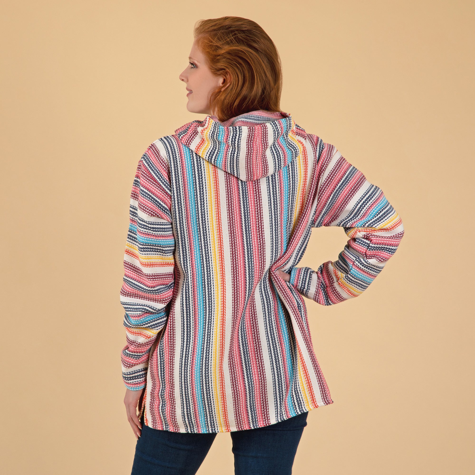 Premium Eco-Friendly Striped Baja Hoodie with Paw & Flower Design