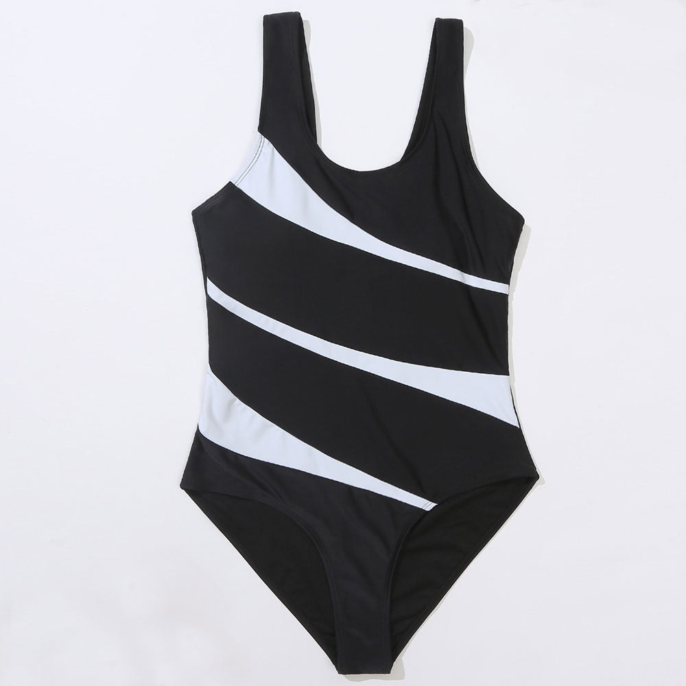 Premium Athletic Contrast One-Piece Swimsuit – Ultimate Support & Style